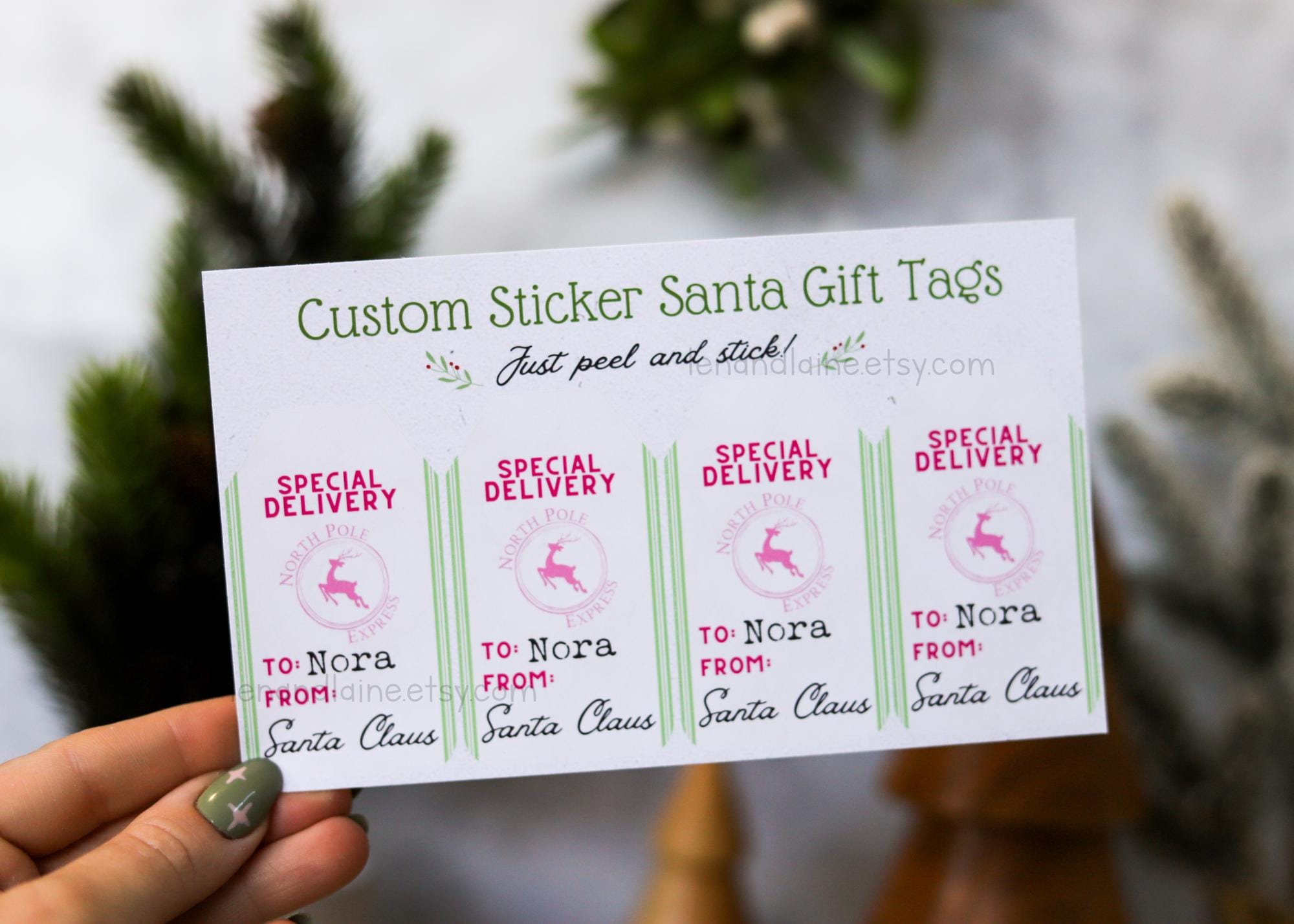 Custom Santa Claus Gift Tag Stickers