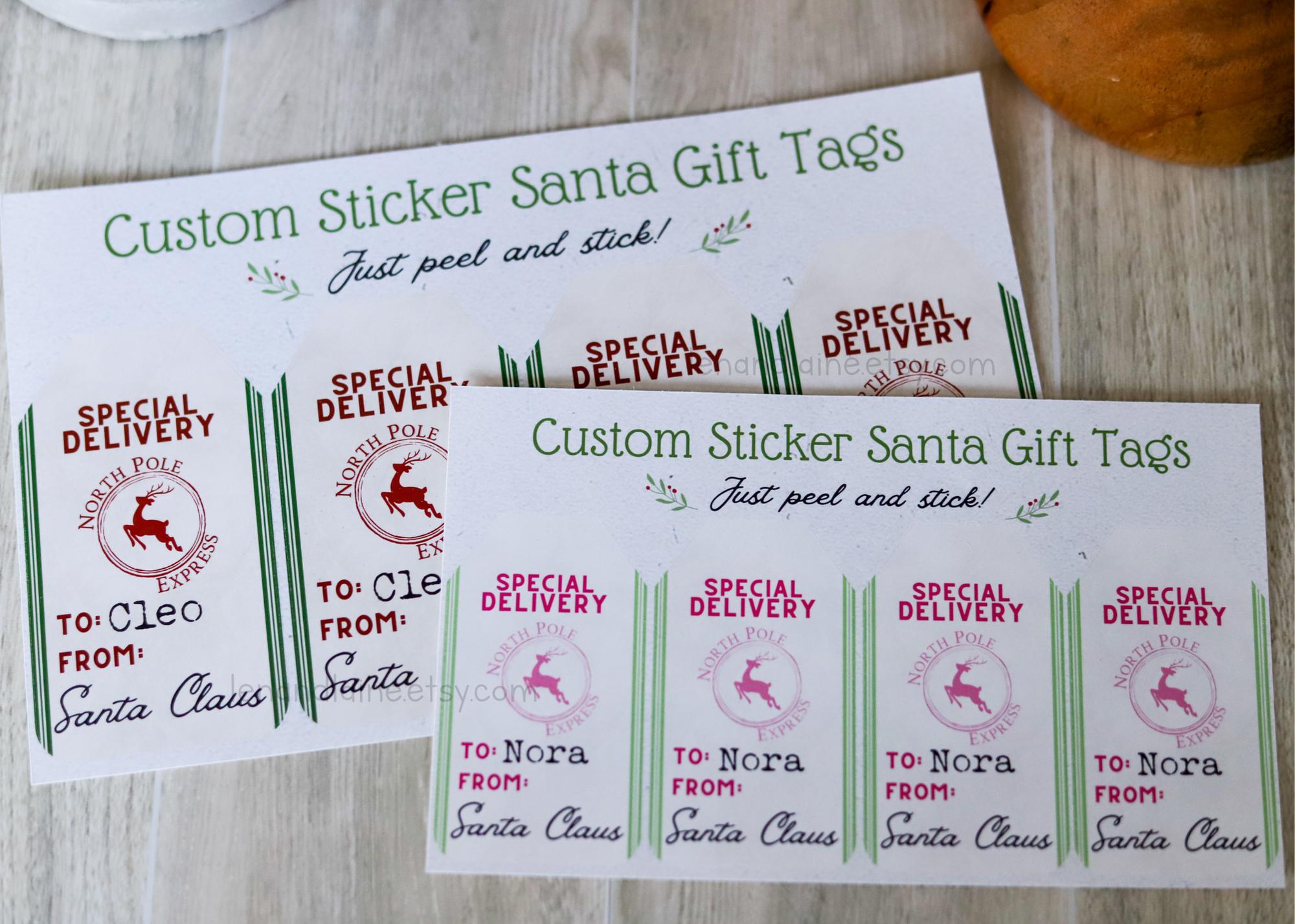 Custom Santa Claus Gift Tag Stickers