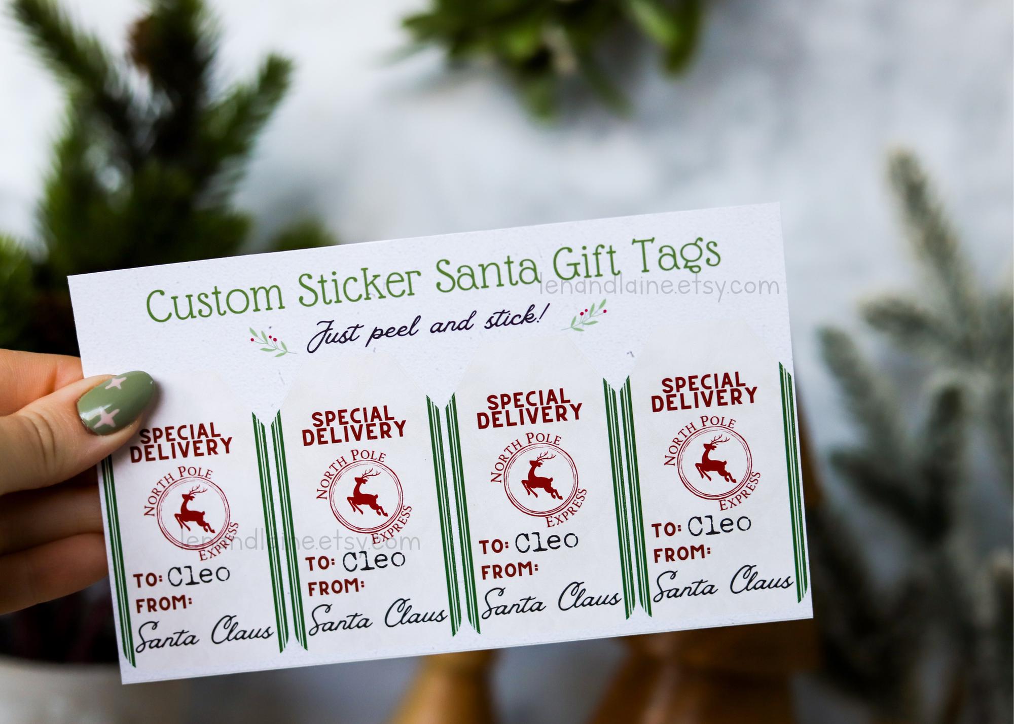 Custom Santa Claus Gift Tag Stickers