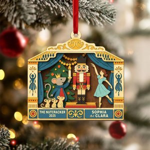 Personalized Colorful Nutcracker 3-Layer Wooden Ornament with Name and Year - Unique Ballet Dancer Christmas Keepsake, Christmas Gift for Dancers/Collectors