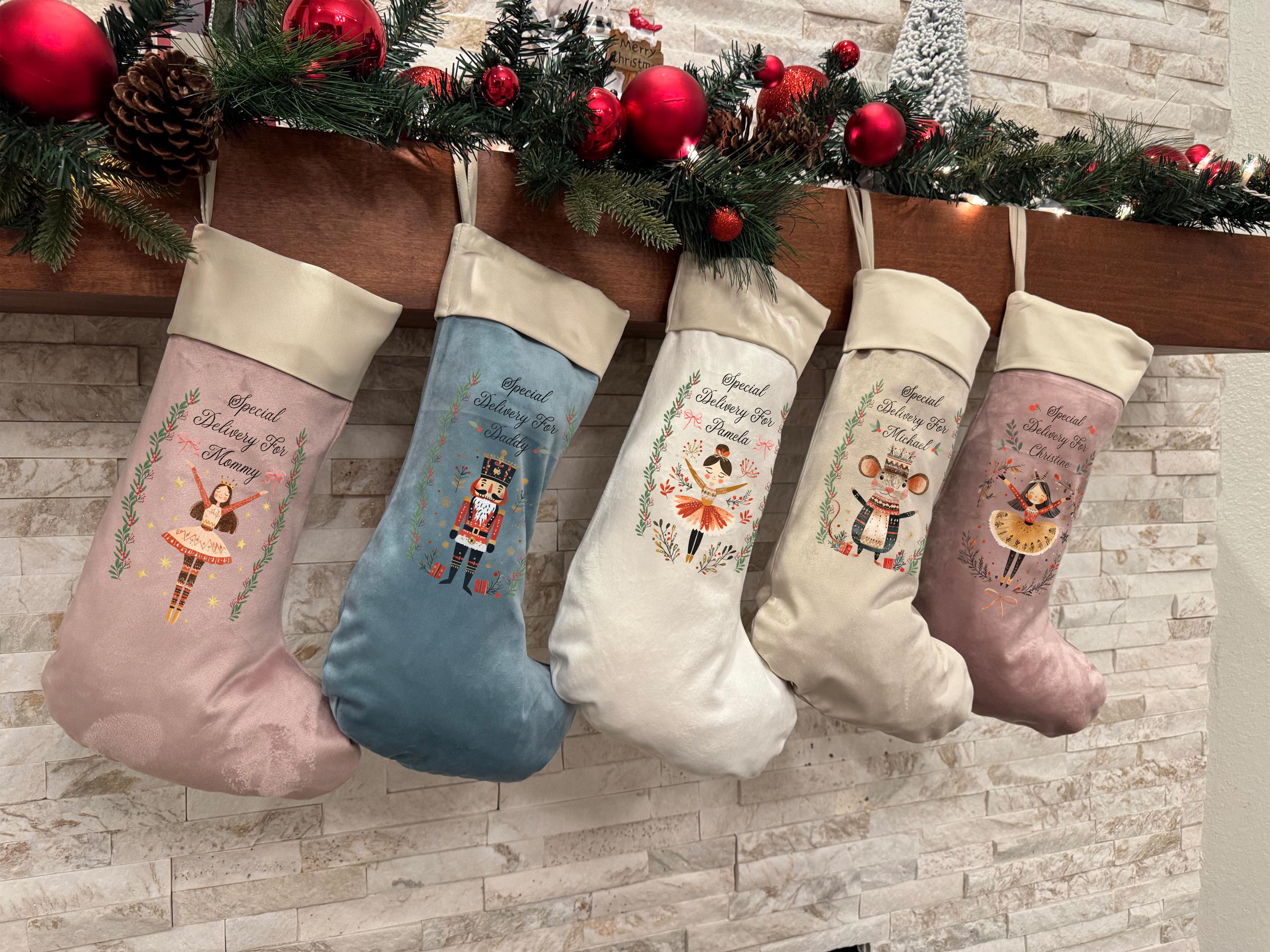 Christmas Nutcracker Stockings, Personalized Christmas Stockings, Holiday Decor, Personalised Santa Sack, Christmas Stocking, Gifts for Kids