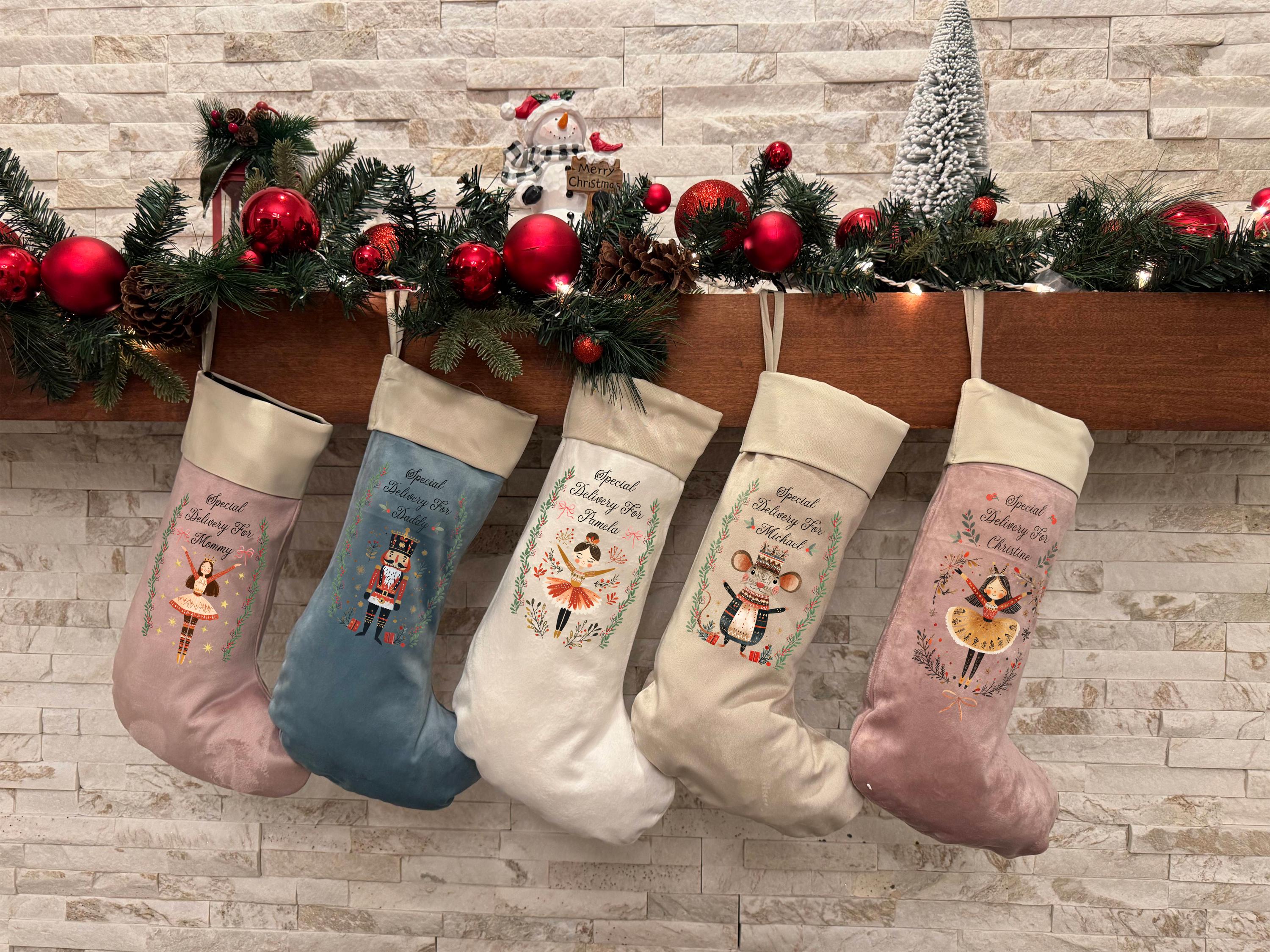 Christmas Nutcracker Stockings, Personalized Christmas Stockings, Holiday Decor, Personalised Santa Sack, Christmas Stocking, Gifts for Kids
