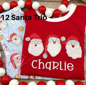 Red Christmas Outfit for Kids, Santa Print Pants Holiday Set, Personalized Infant and Toddler Unisex Gift for Christmas Morning
