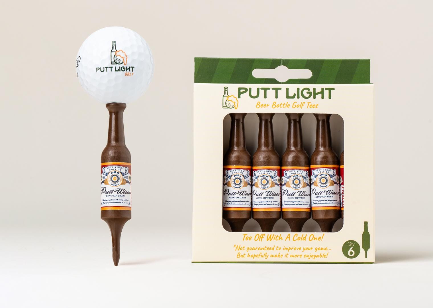 Beer Bottle Golf Tees - Golfer Gift For Him Fathers Day Present for Men Golf Accessories Golf Tournament Holiday Gift For Him Funny Golf