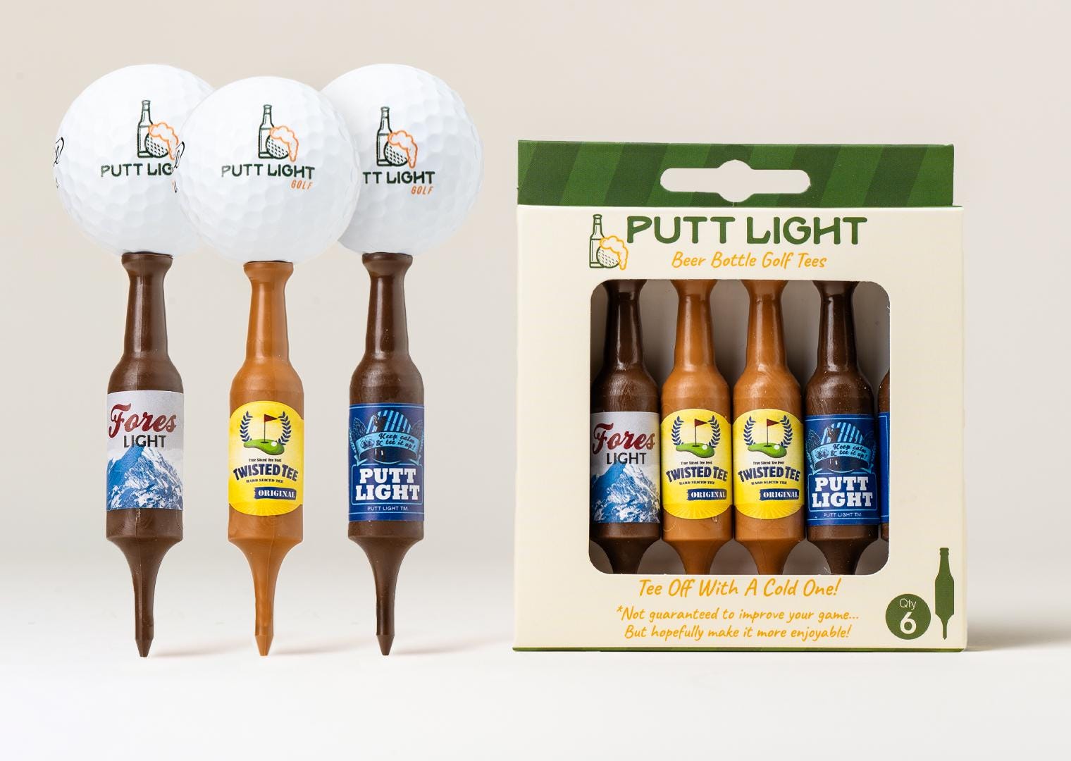 Beer Bottle Golf Tees - Golfer Gift For Him Fathers Day Present for Men Golf Accessories Golf Tournament Holiday Gift For Him Funny Golf