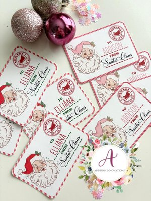 Santa Present Stickers | From Santa Stickers | Christmas Gift Stickers | Kids Christmas Stickers