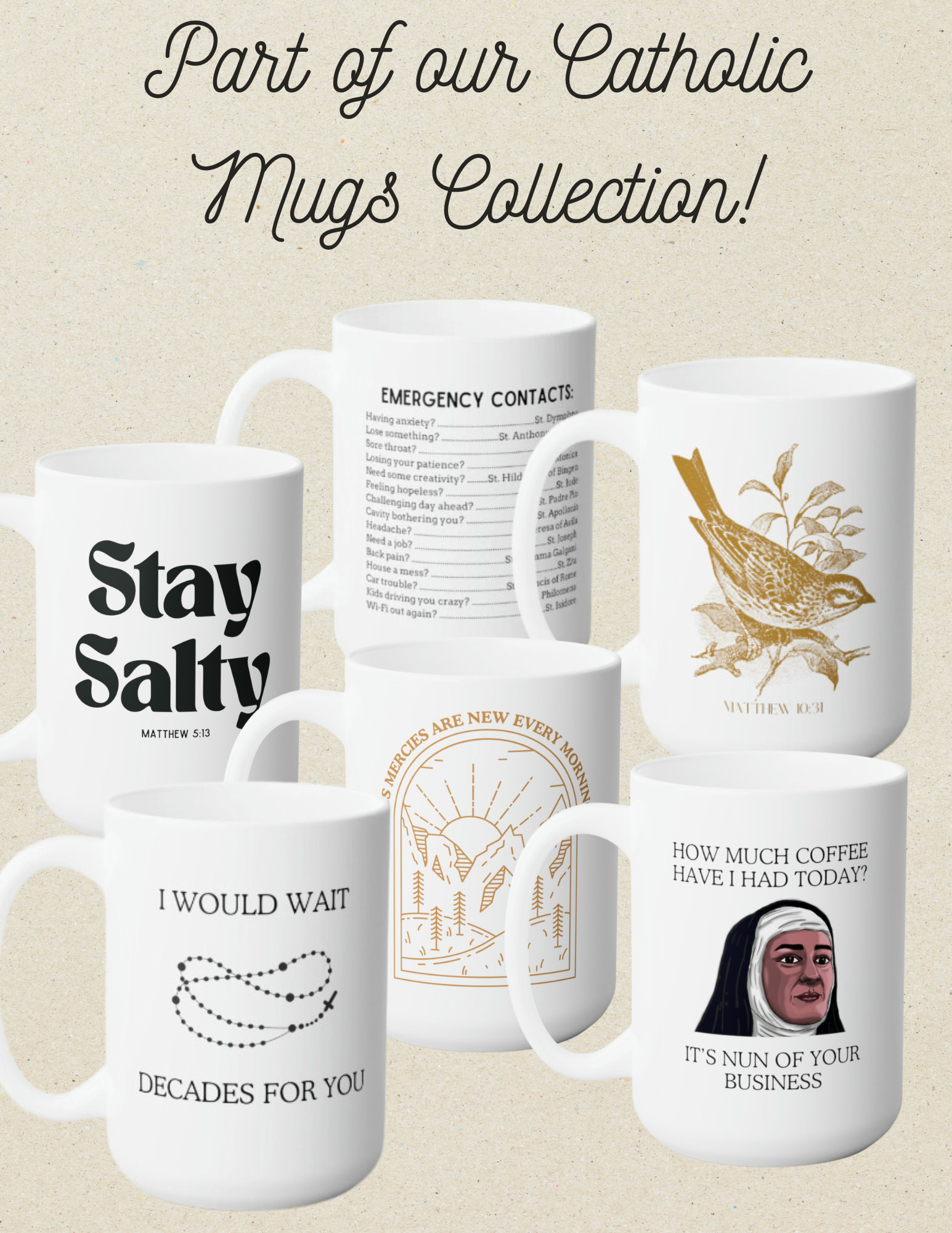 Catholic Mug All Saints Big Tea Mug Godmother Gift Mug Traditional Catholic Unique Catholic Gifts Confirmation Gifts For Girls Catholic