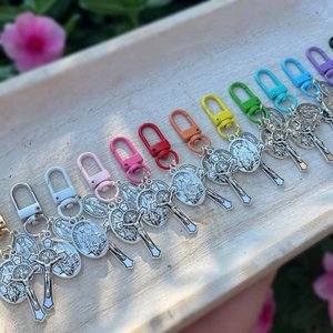 Backpack Protection Charms | Religious Medal Charm | Miraculous Medal Charm | Catholic Medal Keychain | Purse Charm | Bag Charm