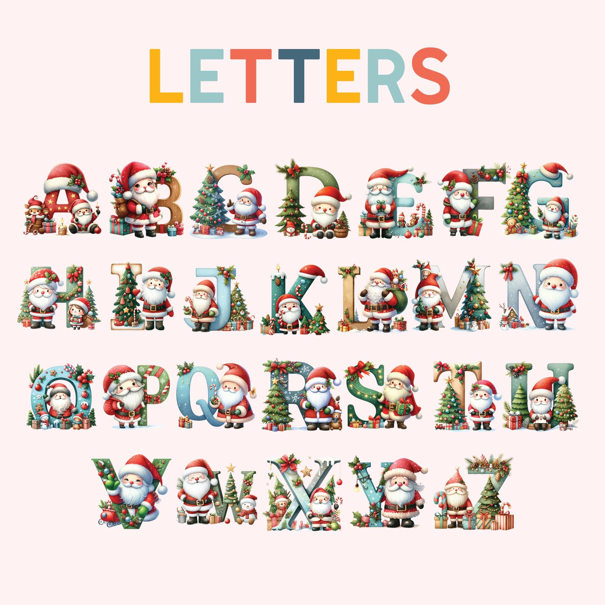 Personalized Santa Claus Christmas Gift bags, Custom Santa Design Christmas Bag, Christmas Present Bag, Holiday Gift Bags for Kids, (CB-70)