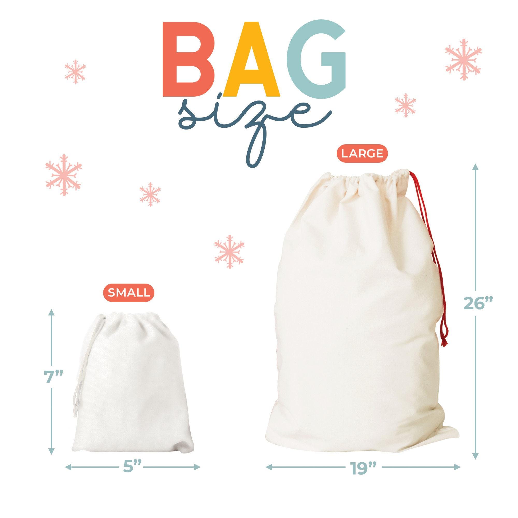 Personalized Santa Claus Christmas Gift bags, Custom Santa Design Christmas Bag, Christmas Present Bag, Holiday Gift Bags for Kids, (CB-70)