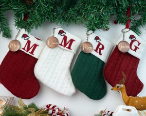 Mini Christmas Stockings with Name Charm,Custom Christmas Stockings,Holiday Stockings Gifts,Stockings for Kids,Christmas Gifts for Kids Baby