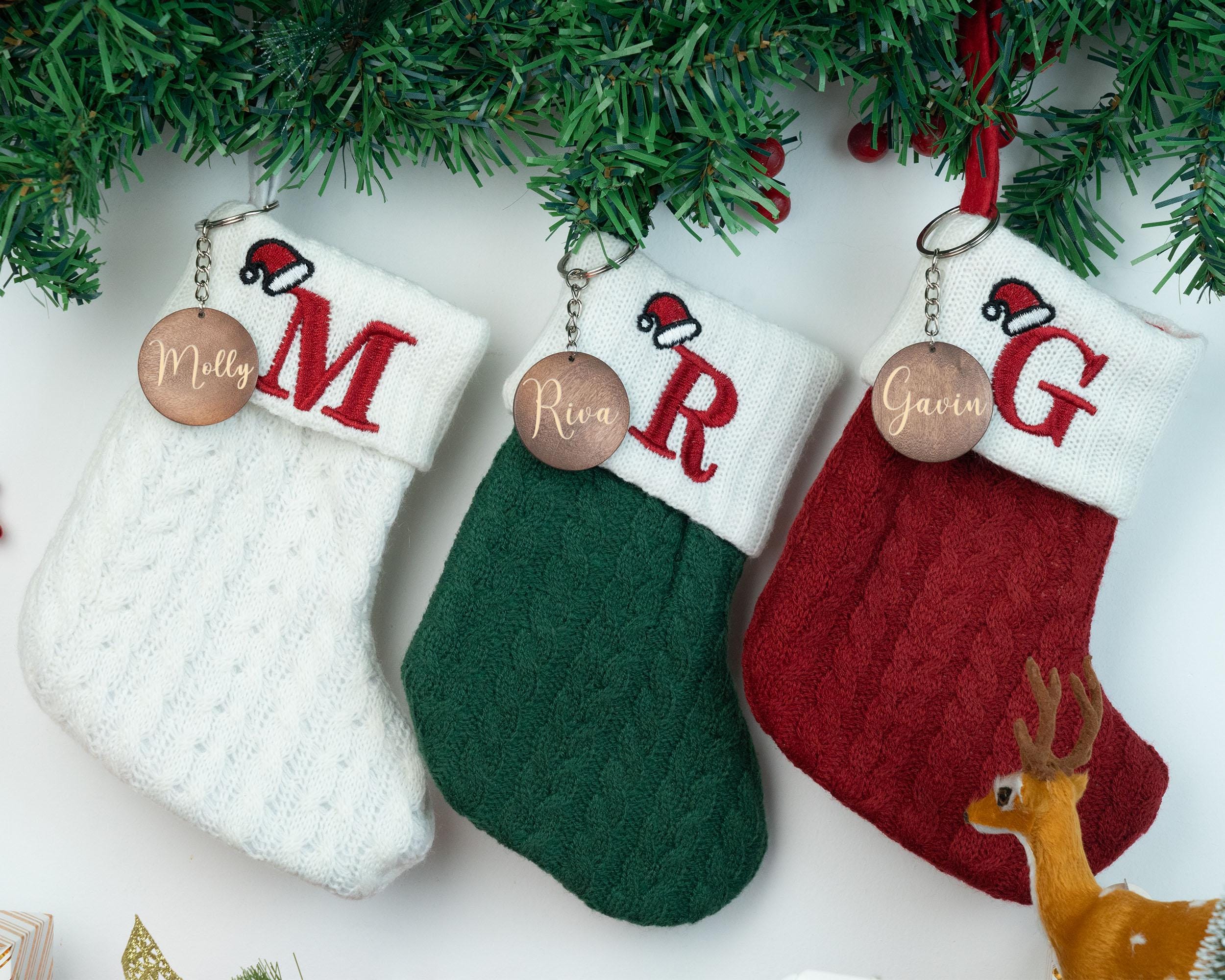 Mini Christmas Stockings with Name Charm,Custom Christmas Stockings,Holiday Stockings Gifts,Stockings for Kids,Christmas Gifts for Kids Baby