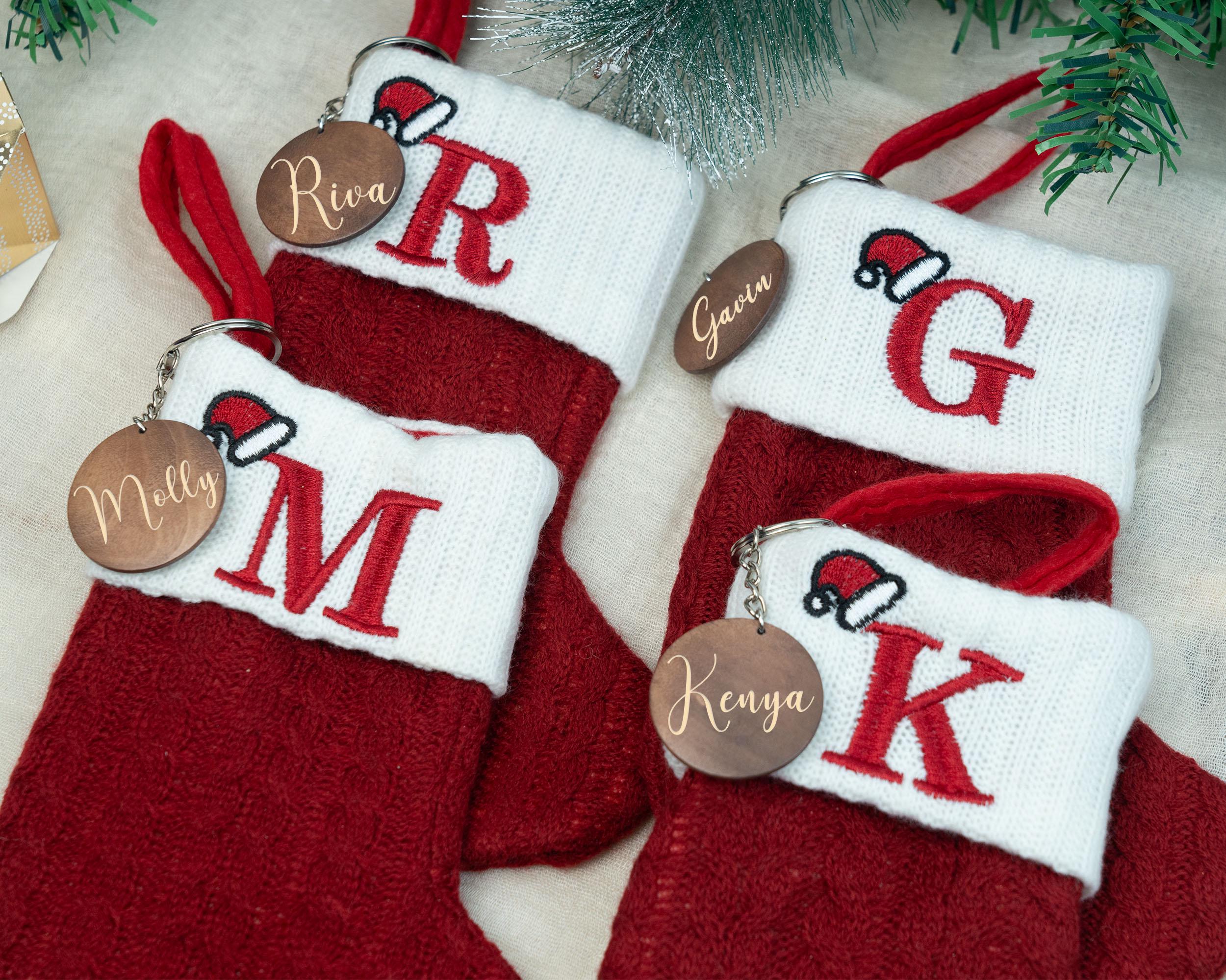 Mini Christmas Stockings with Name Charm,Custom Christmas Stockings,Holiday Stockings Gifts,Stockings for Kids,Christmas Gifts for Kids Baby