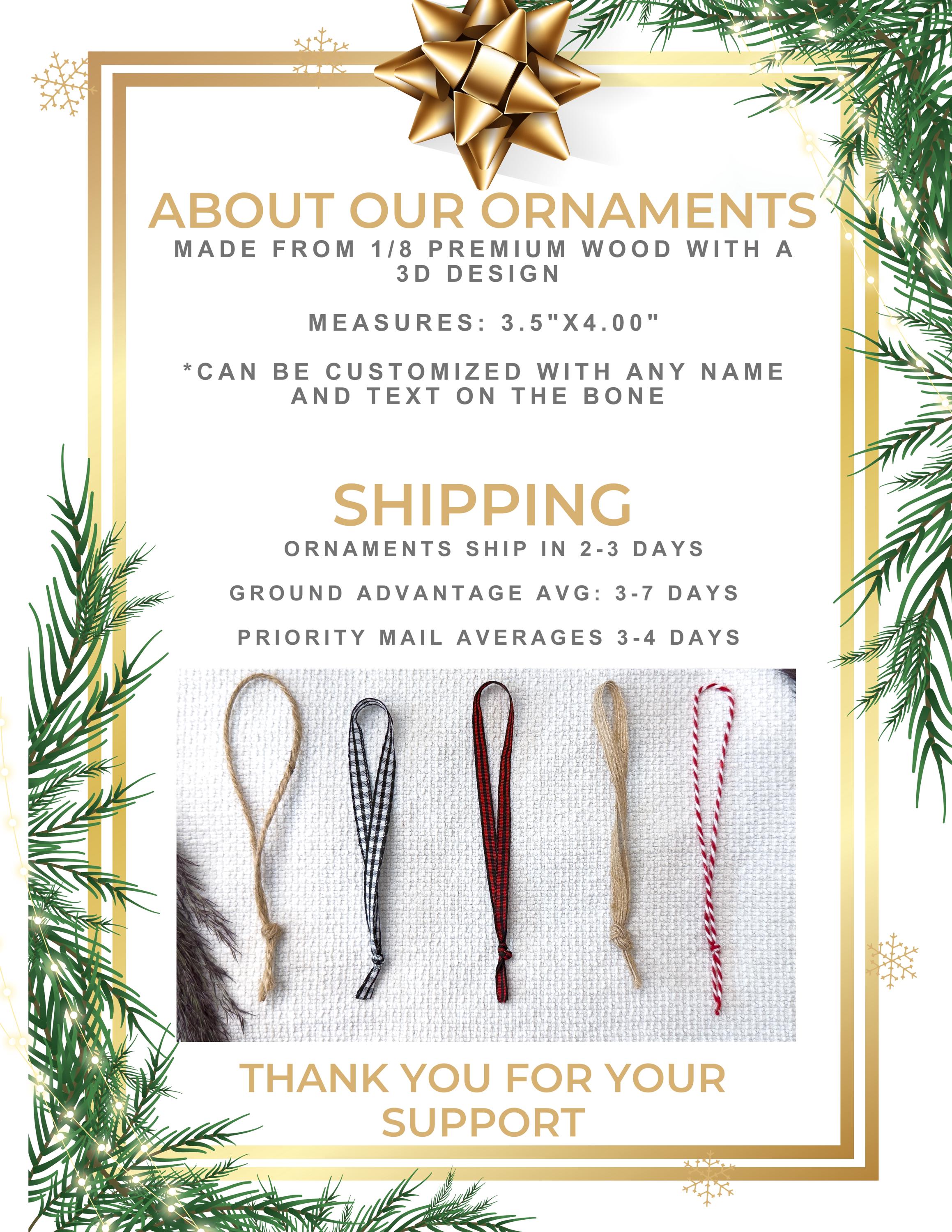 Personalized Pets First Christmas Ornament, Dog Paw Print 1st Christmas Keepsake, Puppy’s First Xmas, Handmade Pet Owner Gift Dog House