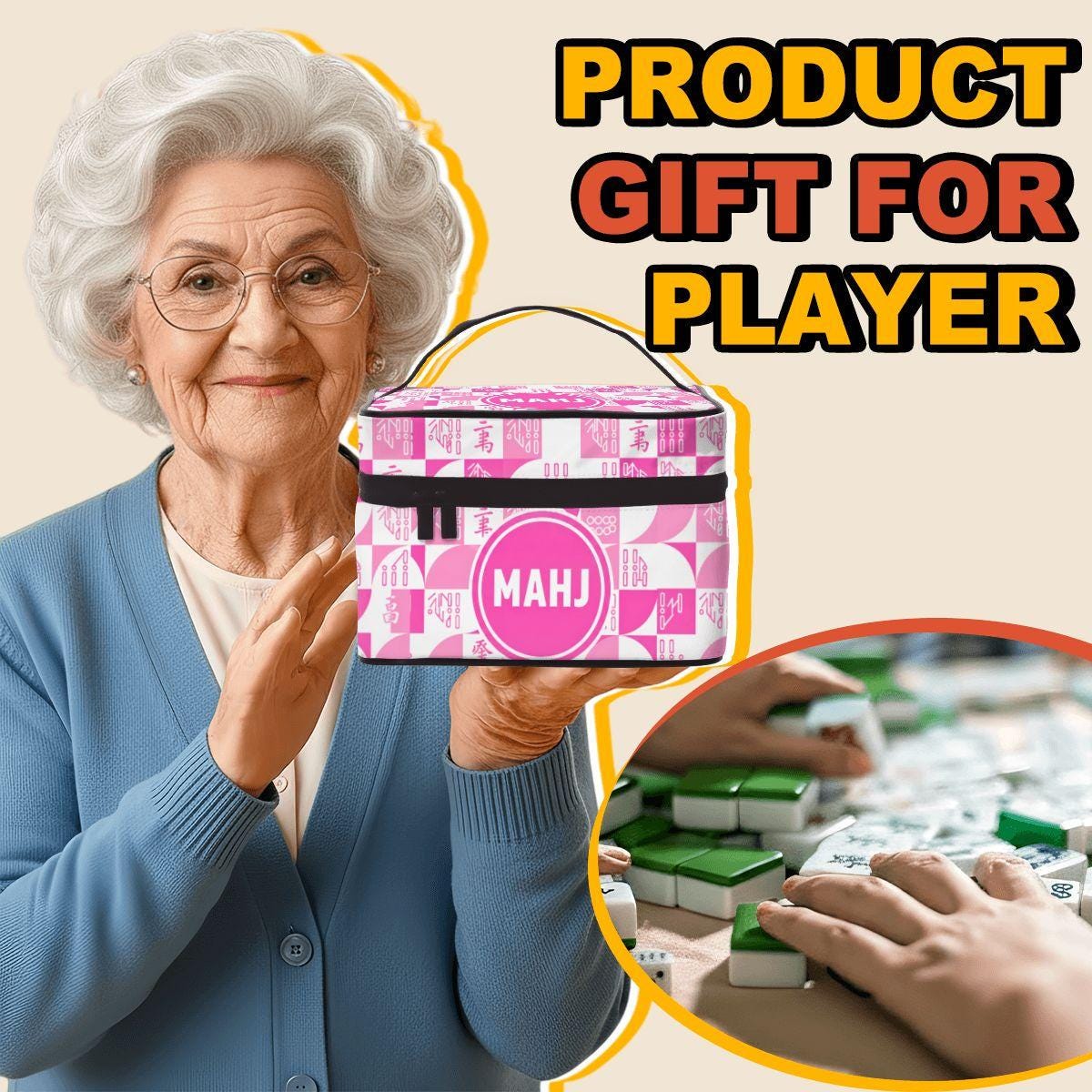 Portable Mahjong Set Bag: Mahjong Carrying Case, Game Night Organizer