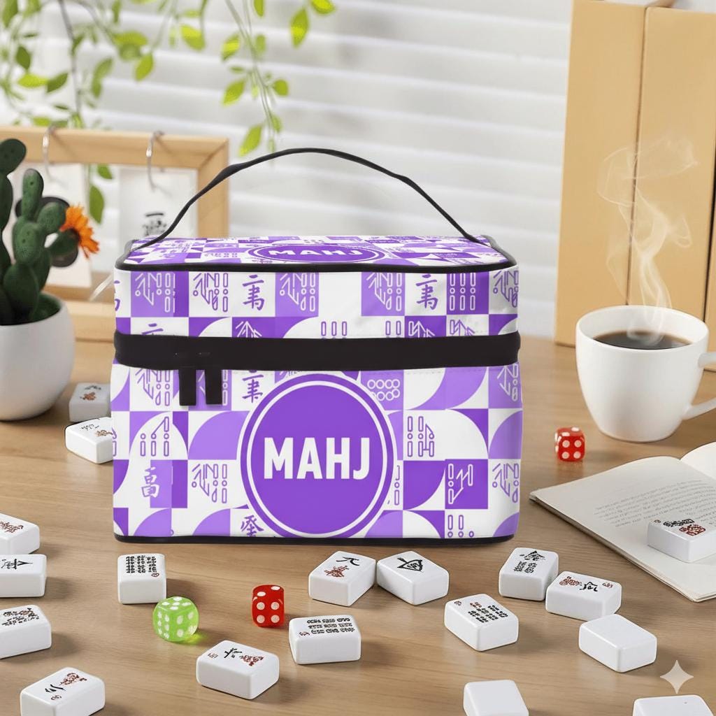 Portable Mahjong Set Bag: Mahjong Carrying Case, Game Night Organizer