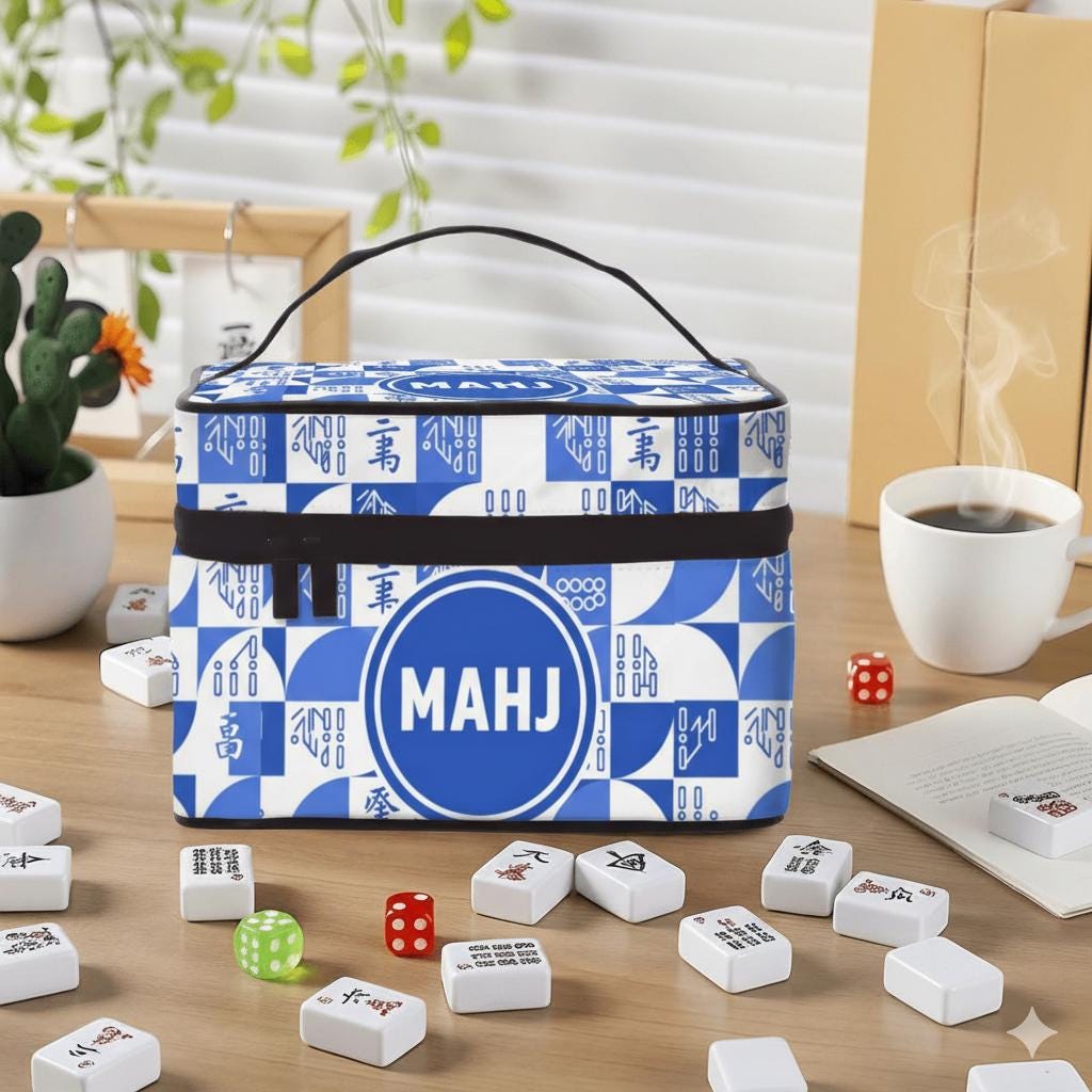 Portable Mahjong Set Bag: Mahjong Carrying Case, Game Night Organizer