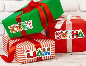 Personalized Christmas Present Labels/Custom Name Tags/Christmas Sticker/Christmas Name Labels for Holiday Gifts/Christmas Gift Tag Stickers