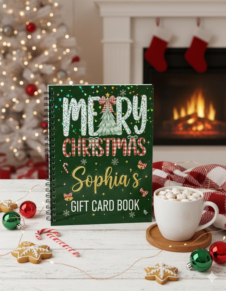 Custom Christmas Gift Money Holder Book, Hologram Gift Card Holder, Christmas Gift For Teens, DIY Holiday Money Album, Holiday Gift Card