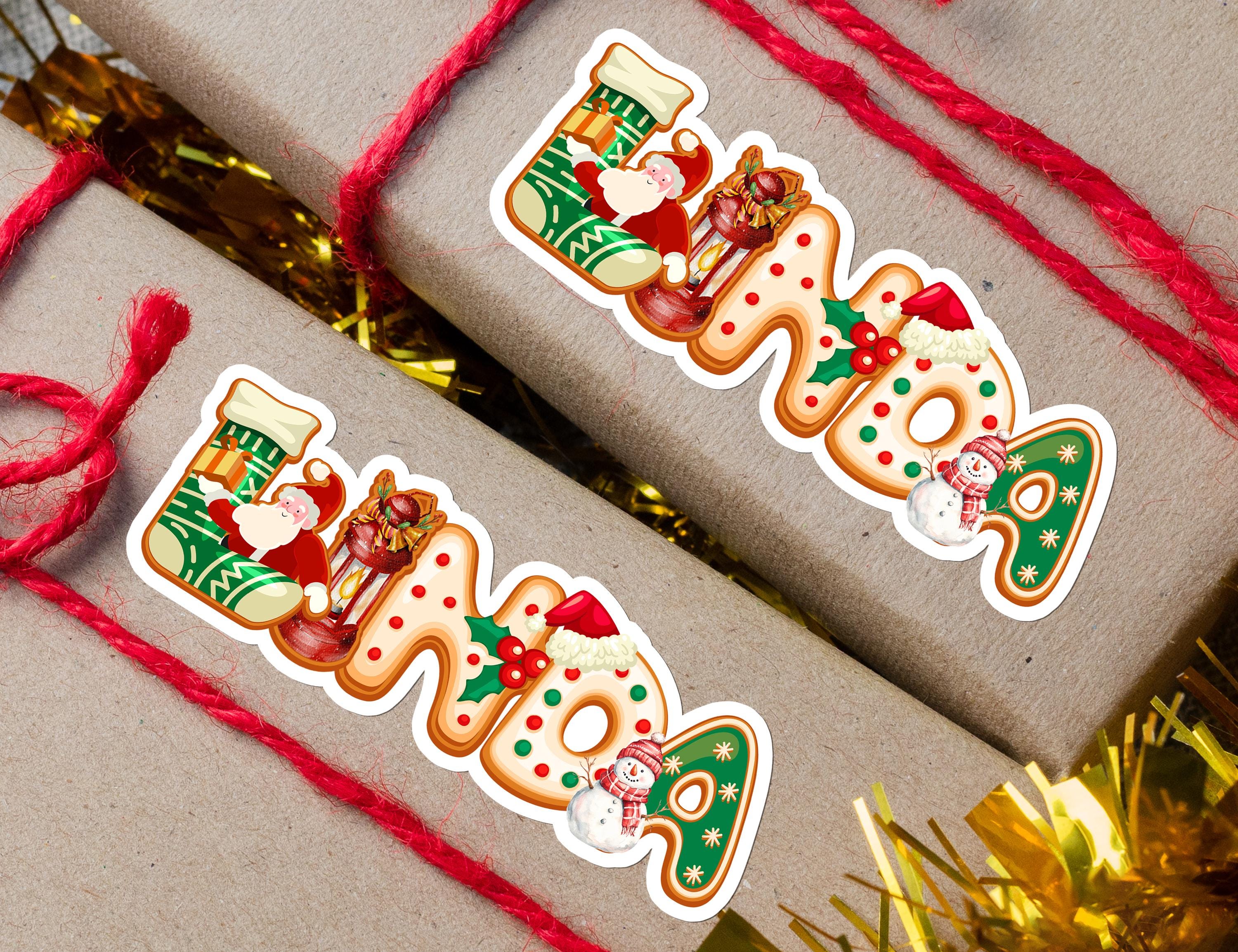Christmas Stickers Name/Christmas Stickers Labels/Personalized Christmas Gift Stickers/Holiday Labels for Xmas Gift/Package Envelope Seals