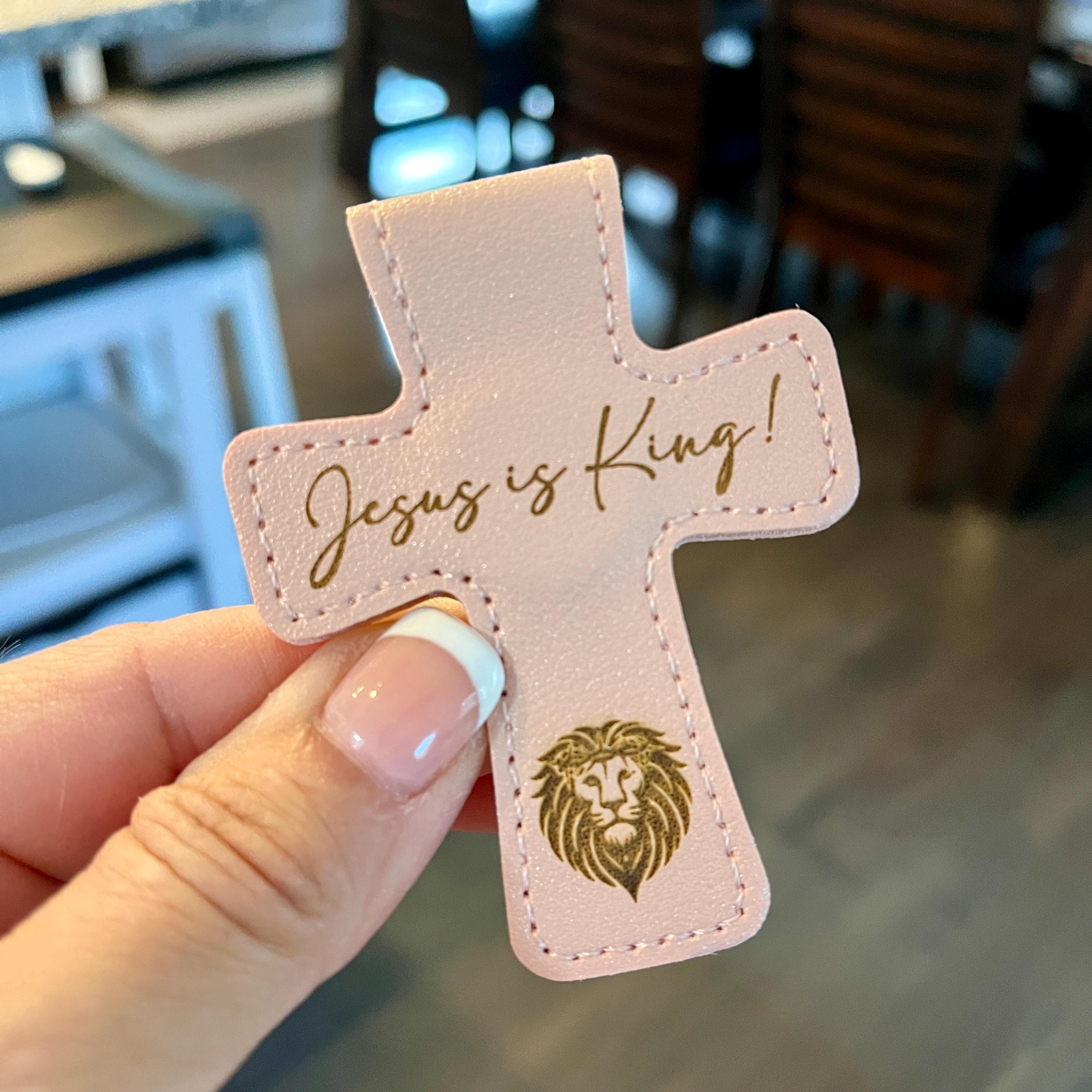 Personalized Small Cross Leather Magnetic Bookmark 2.5" Custom Engraved Reader Gift