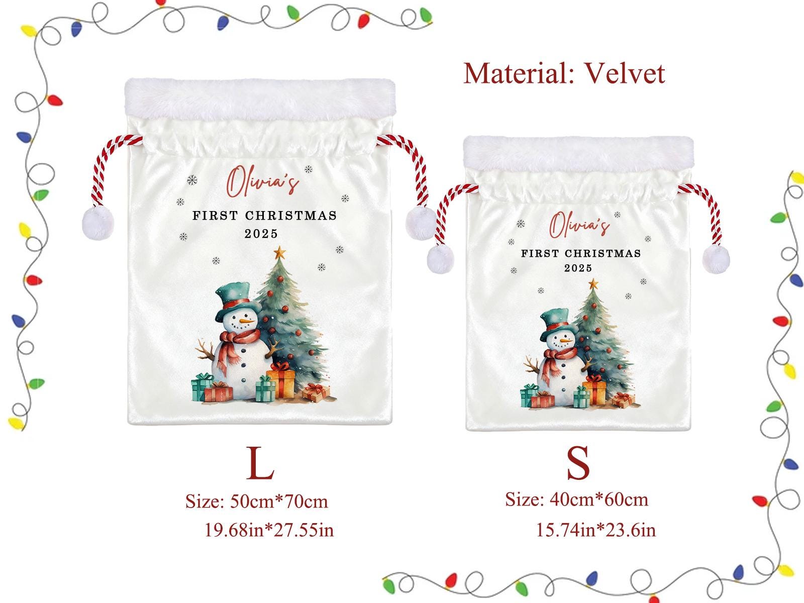 Personalized Large Santa Sack,Custom Name Christmas Gift Bag,Velvet Stocking Sack,Custom Xmas Toy Bag,Christmas Bag,Holiday Gift Bag,Xmas.