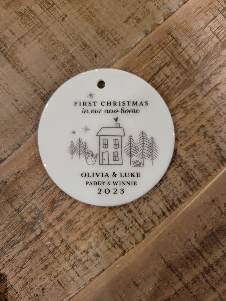 First Christmas in New Home | Personalised First Home Hanging Xmas Ornament | Tree Decoration