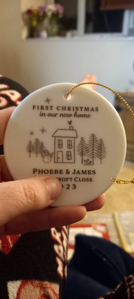 First Christmas in New Home | Personalised First Home Hanging Xmas Ornament | Tree Decoration