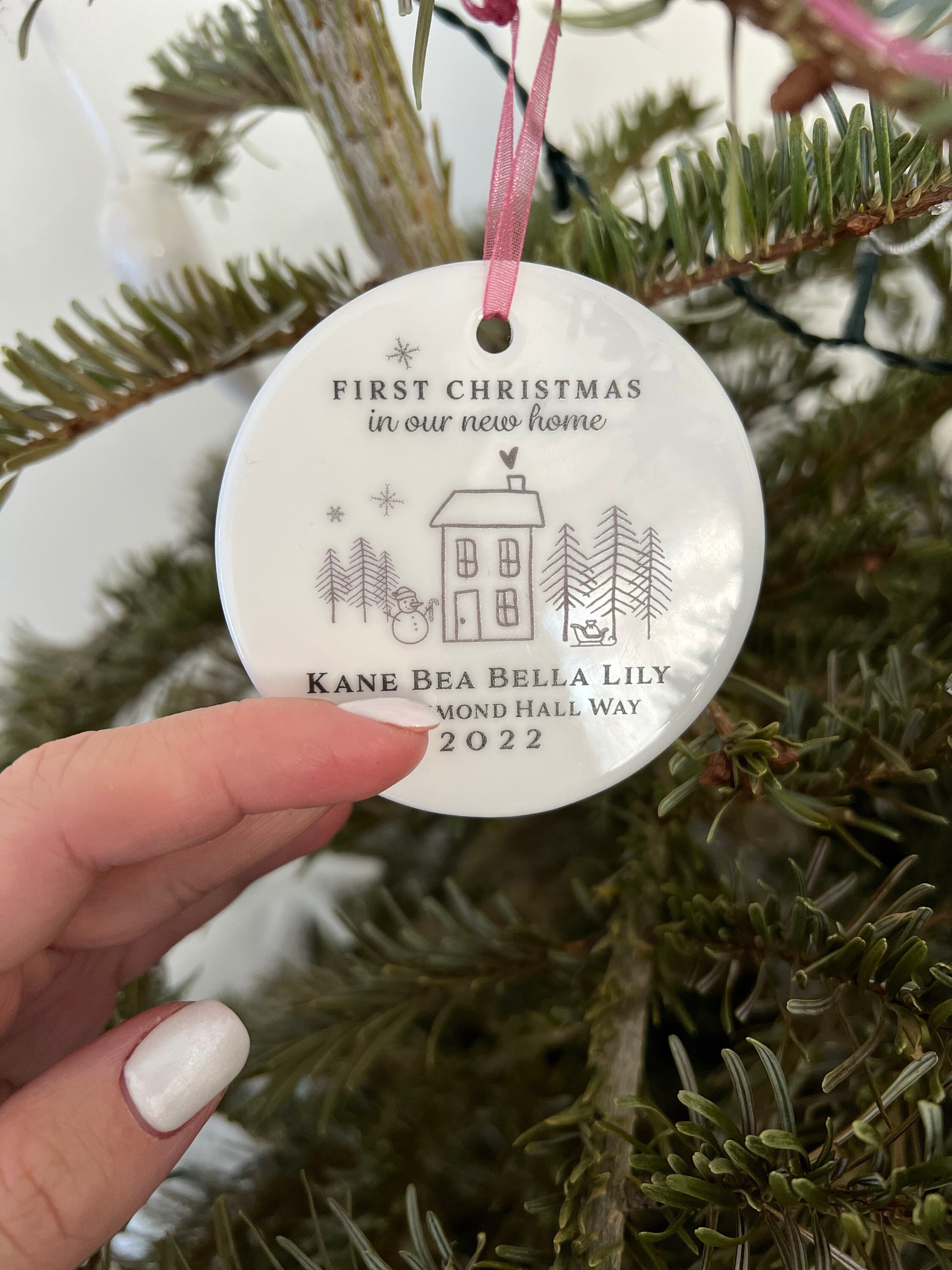 First Christmas in New Home | Personalised First Home Hanging Xmas Ornament | Tree Decoration