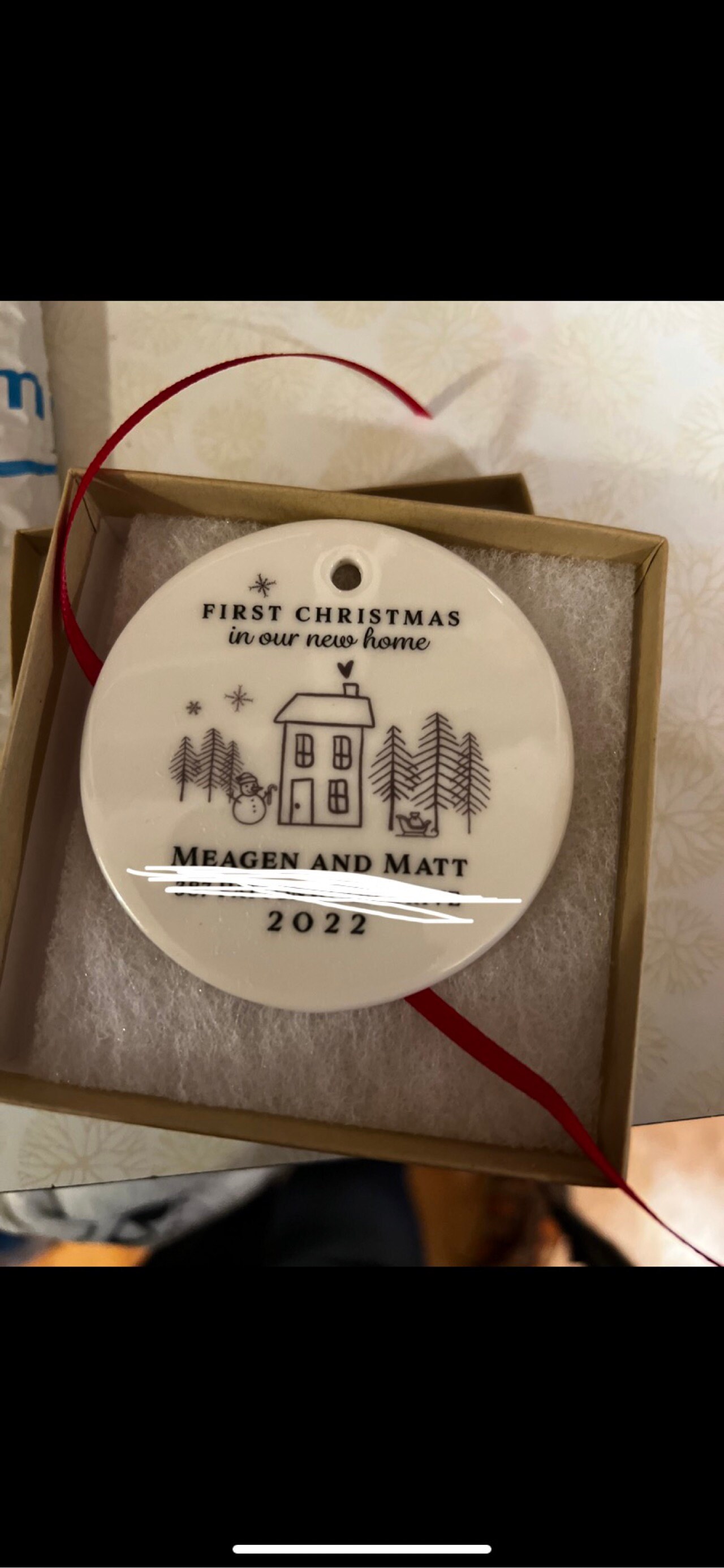 First Christmas in New Home | Personalised First Home Hanging Xmas Ornament | Tree Decoration