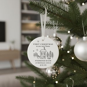 First Christmas in New Home | Personalised First Home Hanging Xmas Ornament | Tree Decoration