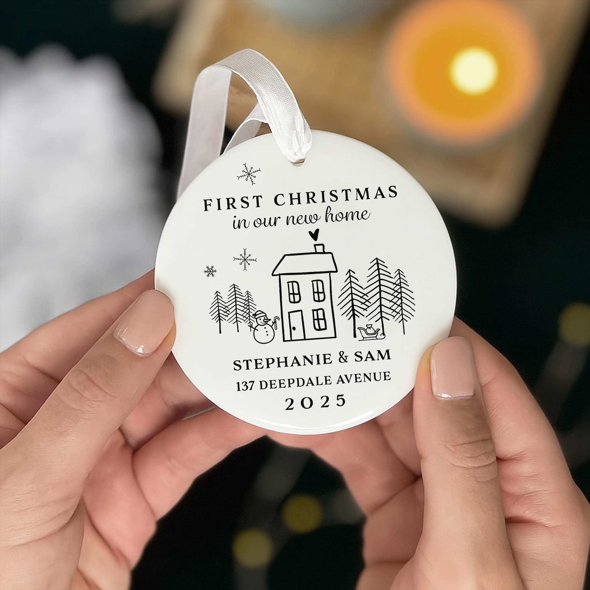 First Christmas in New Home | Personalised First Home Hanging Xmas Ornament | Tree Decoration