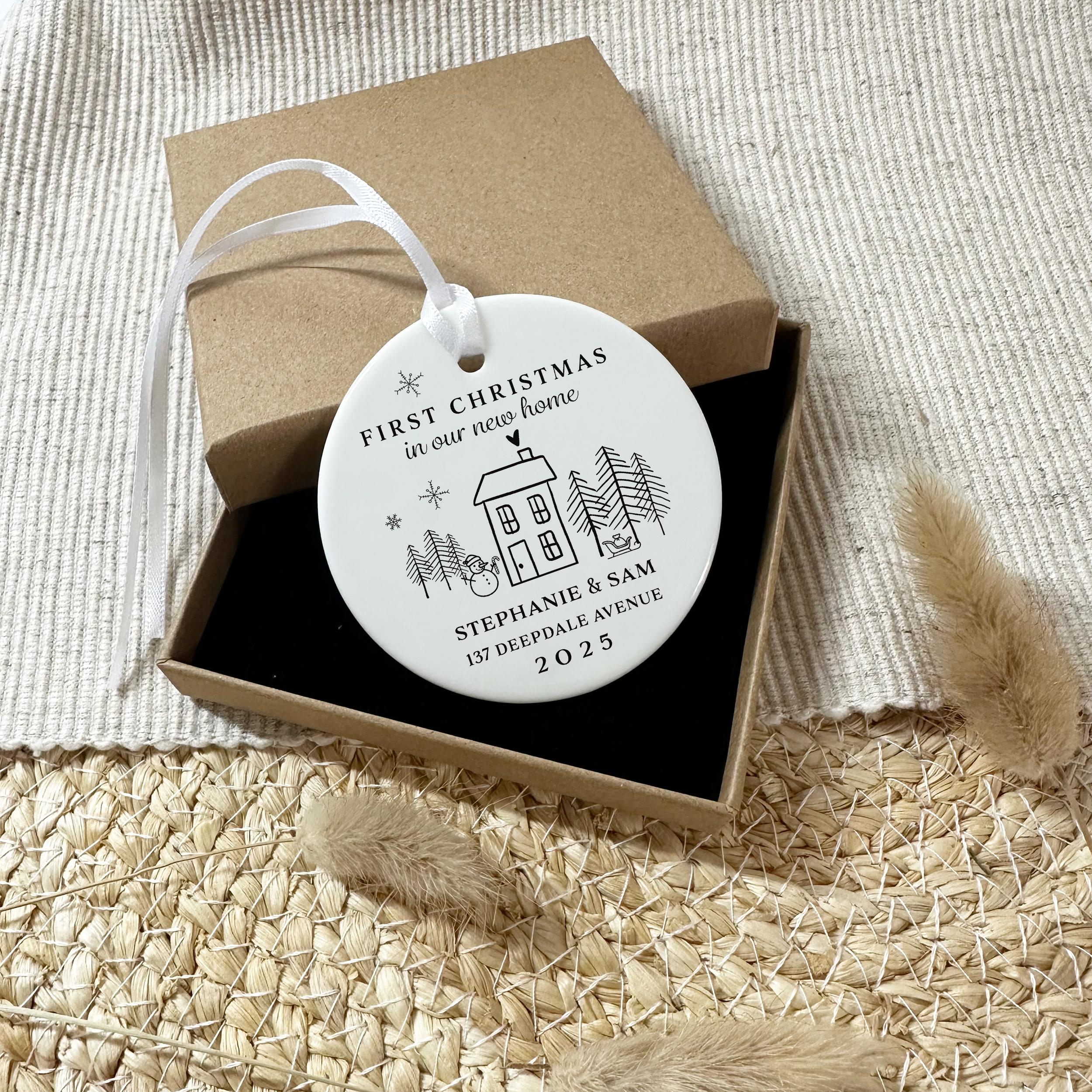 First Christmas in New Home | Personalised First Home Hanging Xmas Ornament | Tree Decoration