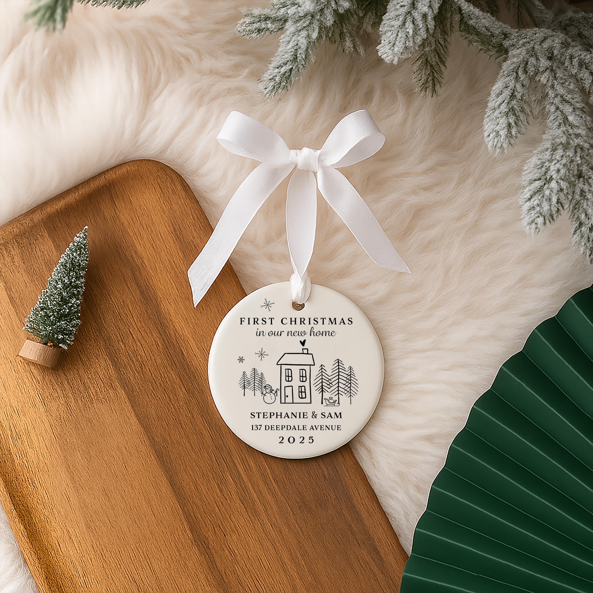 First Christmas in New Home | Personalised First Home Hanging Xmas Ornament | Tree Decoration
