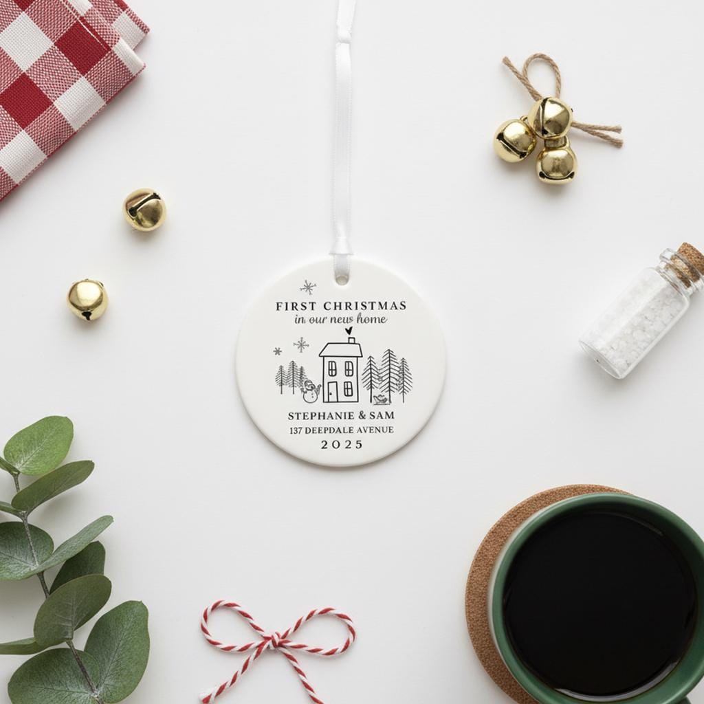 First Christmas in New Home | Personalised First Home Hanging Xmas Ornament | Tree Decoration