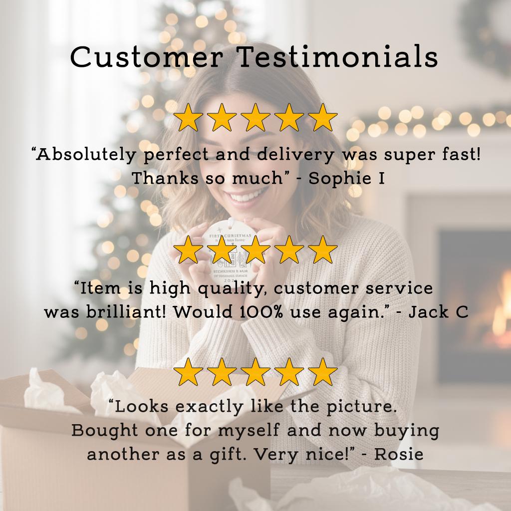 First Christmas in New Home | Personalised First Home Hanging Xmas Ornament | Tree Decoration