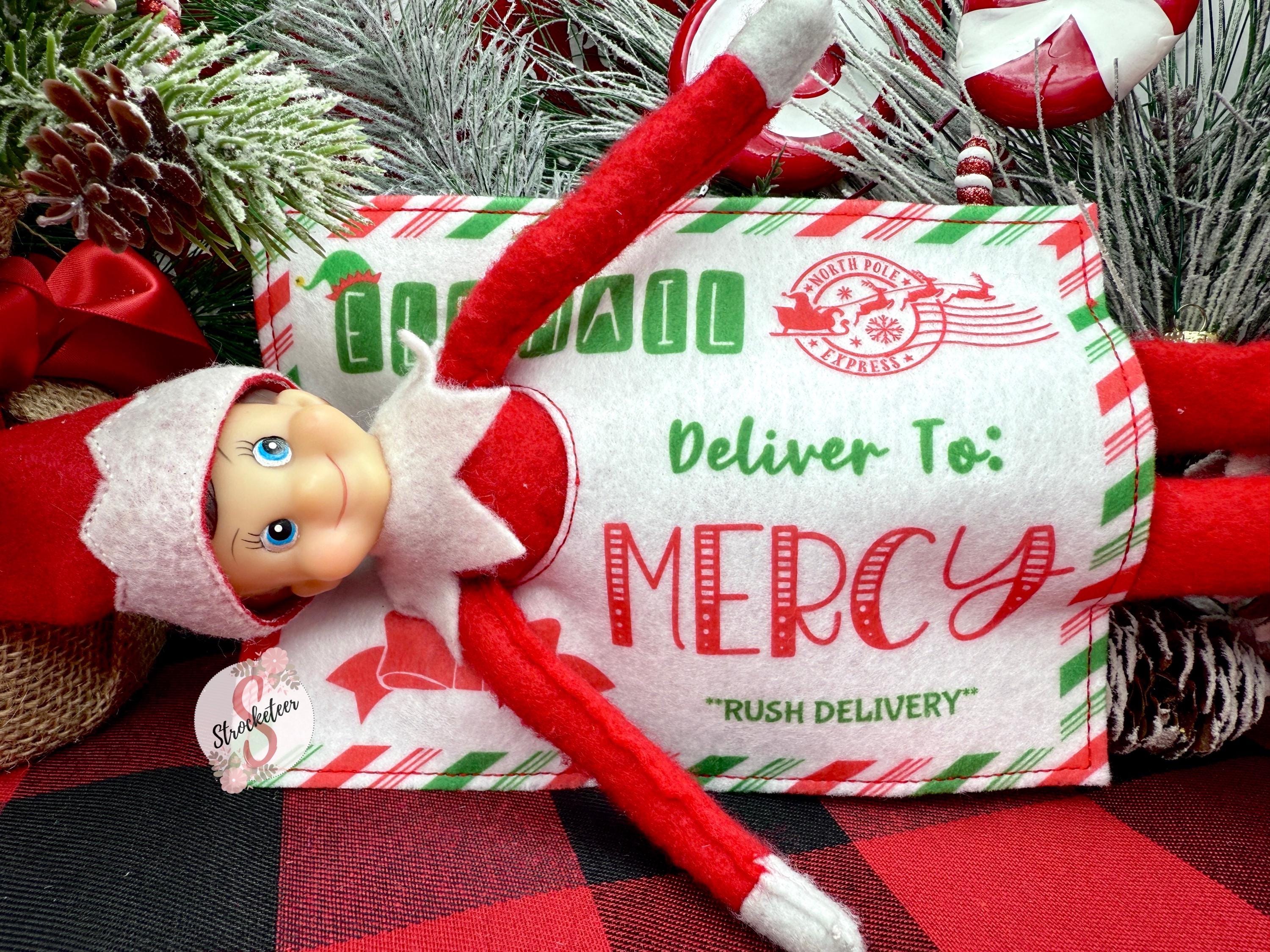 Customized Personalized Elf Return Letter OUTFIT With Border - Fits ONE Elf - Personalized Christmas Elf Return Elf Ideas - Elf Postcard