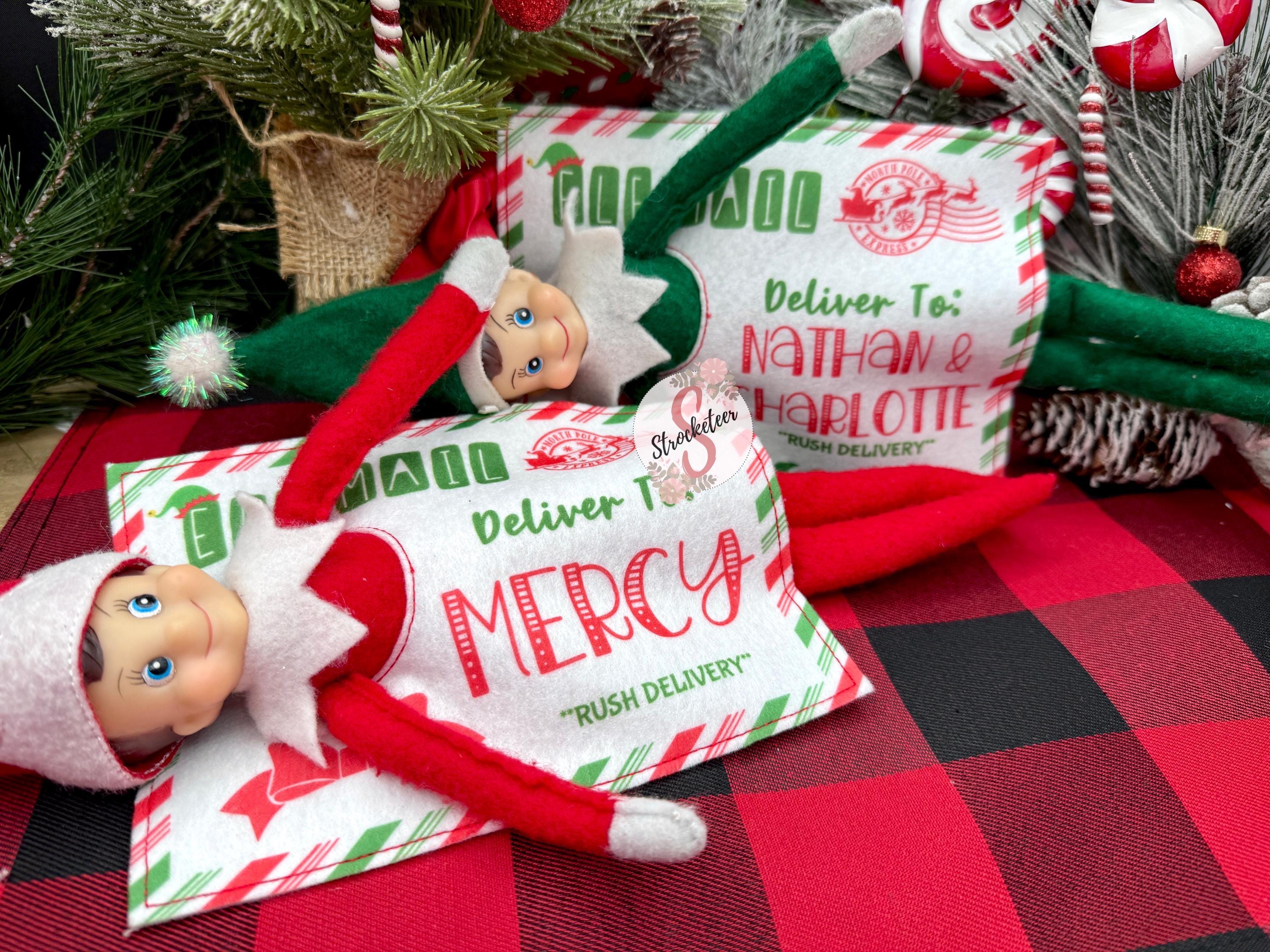 Customized Personalized Elf Return Letter OUTFIT With Border - Fits ONE Elf - Personalized Christmas Elf Return Elf Ideas - Elf Postcard