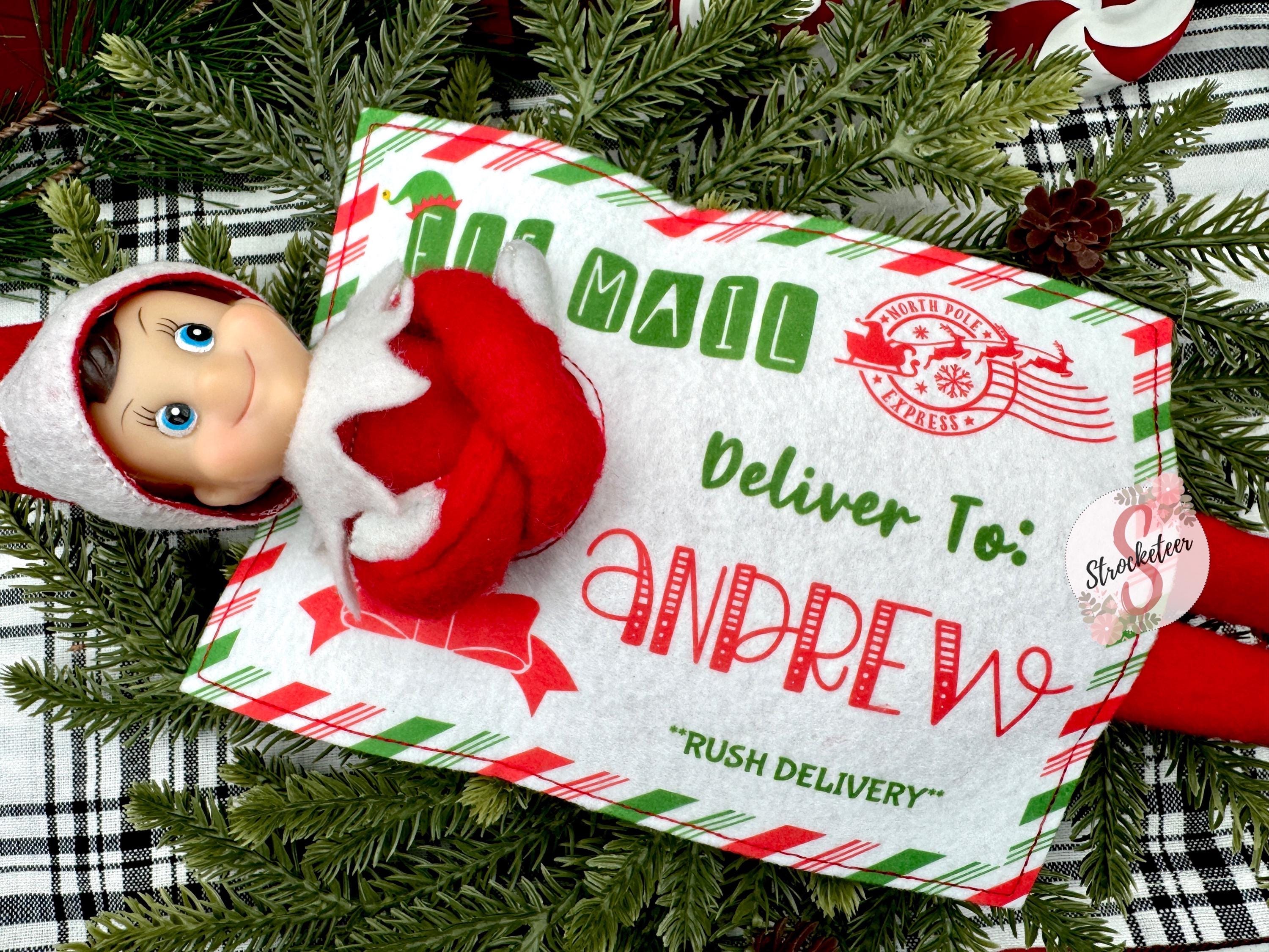 Customized Personalized Elf Return Letter OUTFIT With Border - Fits ONE Elf - Personalized Christmas Elf Return Elf Ideas - Elf Postcard