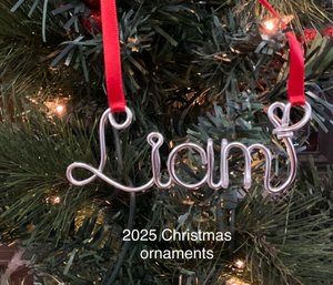 2025 Personalized Wire Name Christmas Ornament, Handmade ornament, Christmas Ornaments 2025, family tree, 2025 Personalized ornament