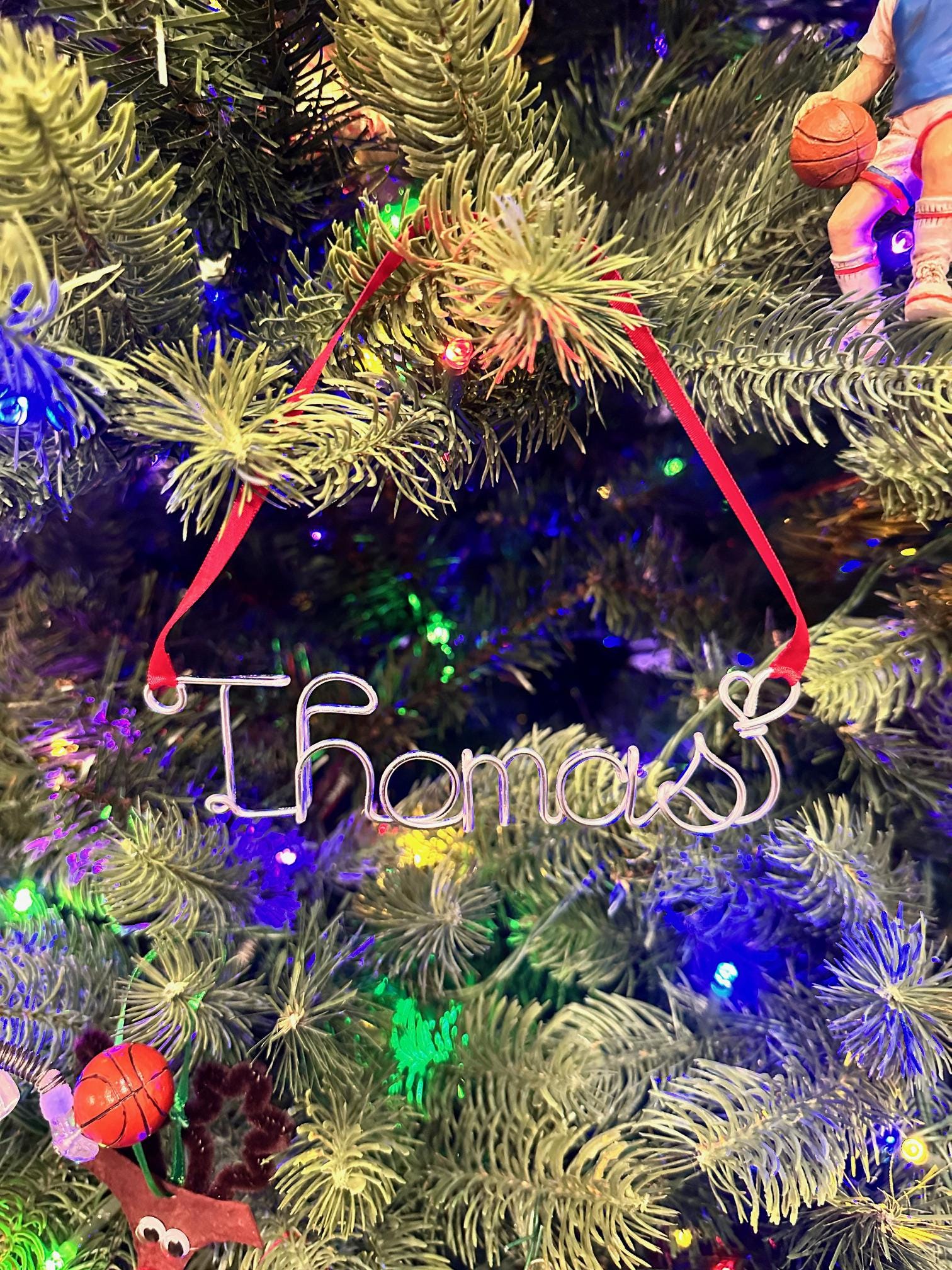 2025 Personalized Wire Name Christmas Ornament, Handmade ornament, Christmas Ornaments 2025, family tree, 2025 Personalized ornament