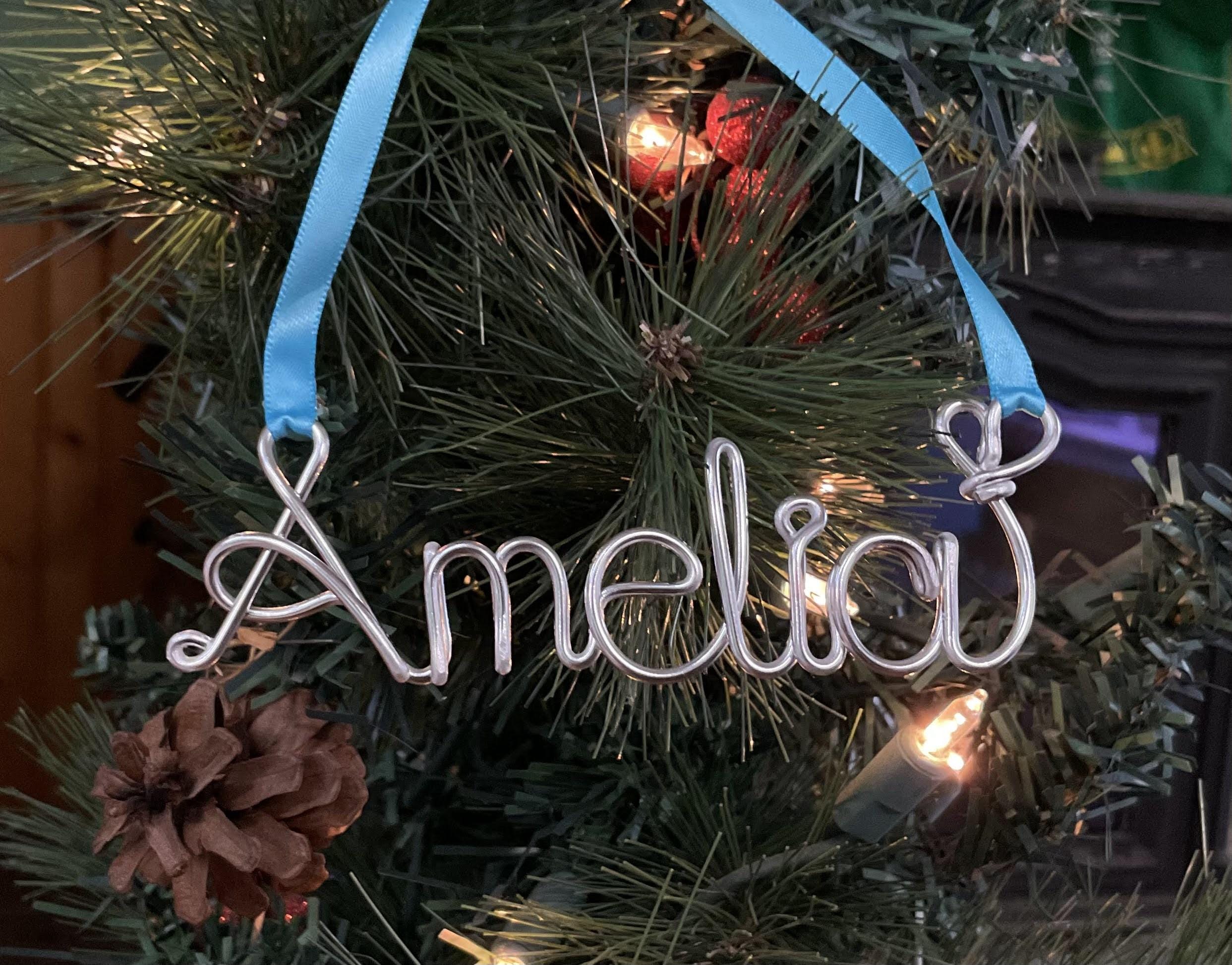 2025 Personalized Wire Name Christmas Ornament, Handmade ornament, Christmas Ornaments 2025, family tree, 2025 Personalized ornament