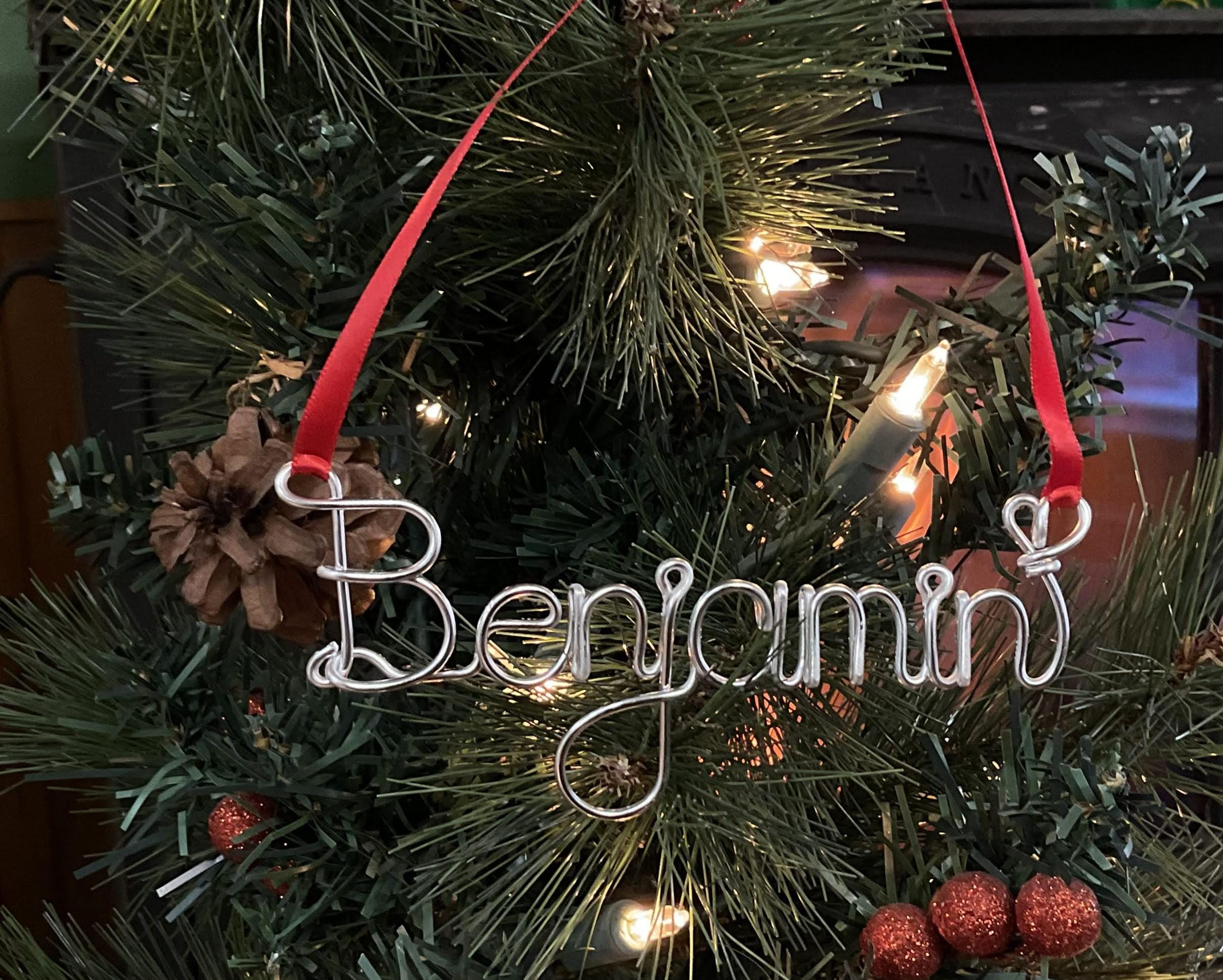 2025 Personalized Wire Name Christmas Ornament, Handmade ornament, Christmas Ornaments 2025, family tree, 2025 Personalized ornament