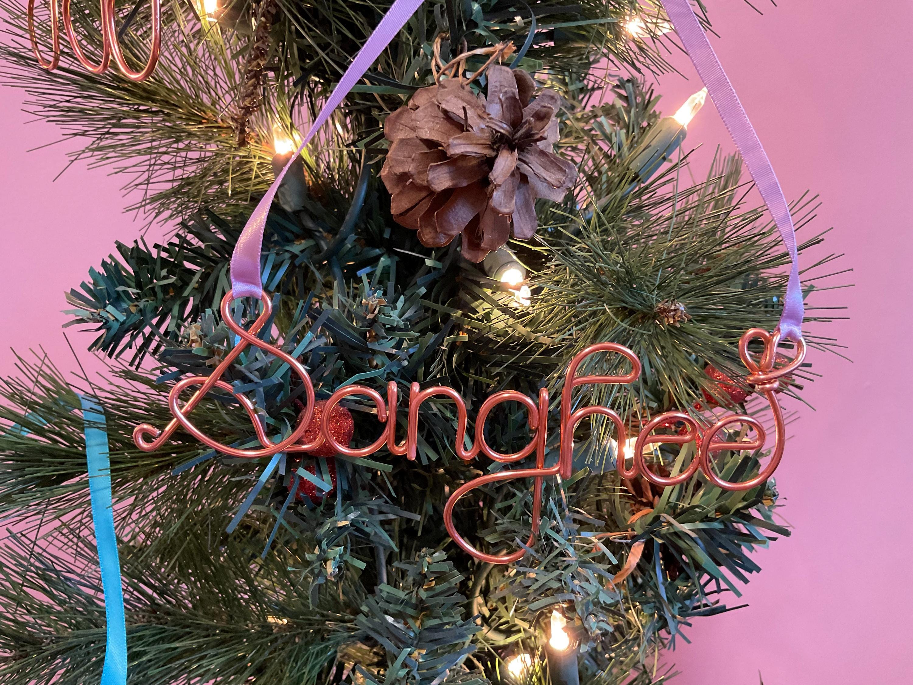 2025 Personalized Wire Name Christmas Ornament, Handmade ornament, Christmas Ornaments 2025, family tree, 2025 Personalized ornament