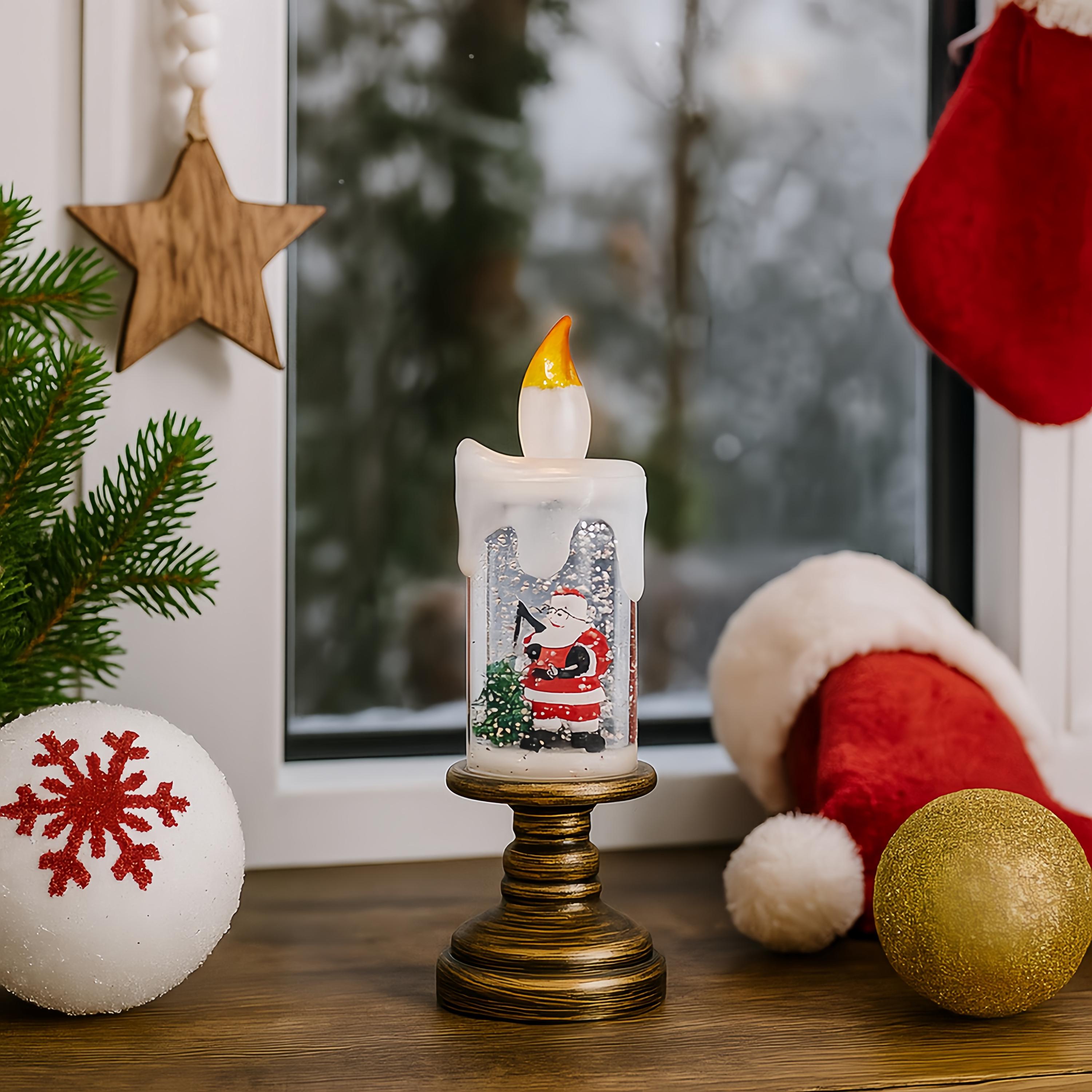 Handmade Snowing Christmas Crystal Lamp,Cute Christmas Decoration,Vintage Christmas Light,Home Tabletop Ornament,Christmas Gift for Family