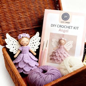 DIY Crochet Angel Ornament Kit,DIY Holiday Decorations, Festive Gifts,Beginner Friendly Amigurumi Decor,Crochet Kit,Home Xmas Gifts