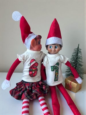Trendy 67 Holiday Christmas Elf Doll Shirt, Christmas Clothing for Elves, Christmas Gift for Kids