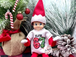 Customzed Personalized Elf Size Shirt - Includes personalized Name + 67 with lights - Elf Outfit - Christmas Elf Clothes - Elf Costume