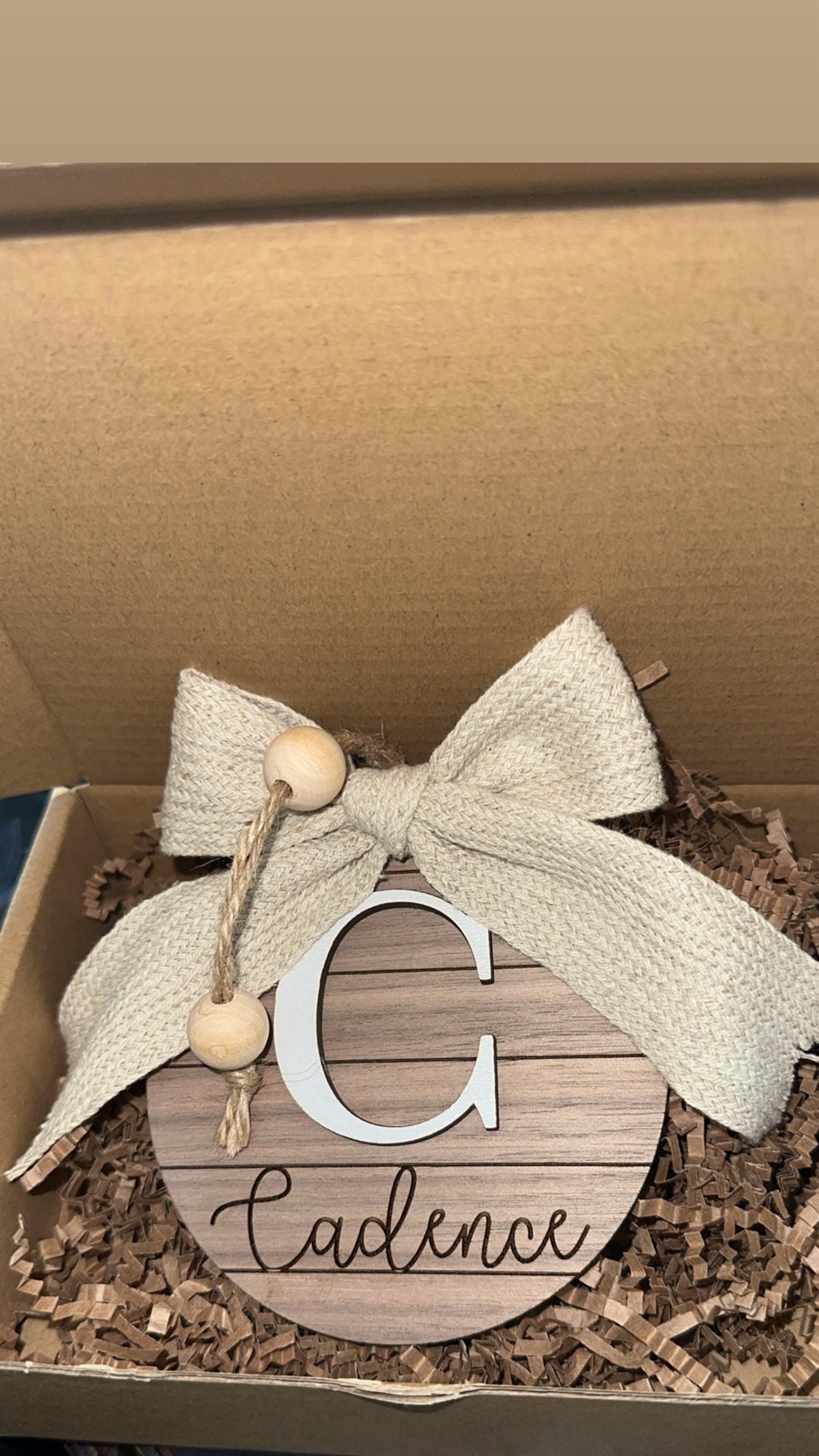 Personalized Family Name Christmas Ornament: Shiplap Farmhouse Decor