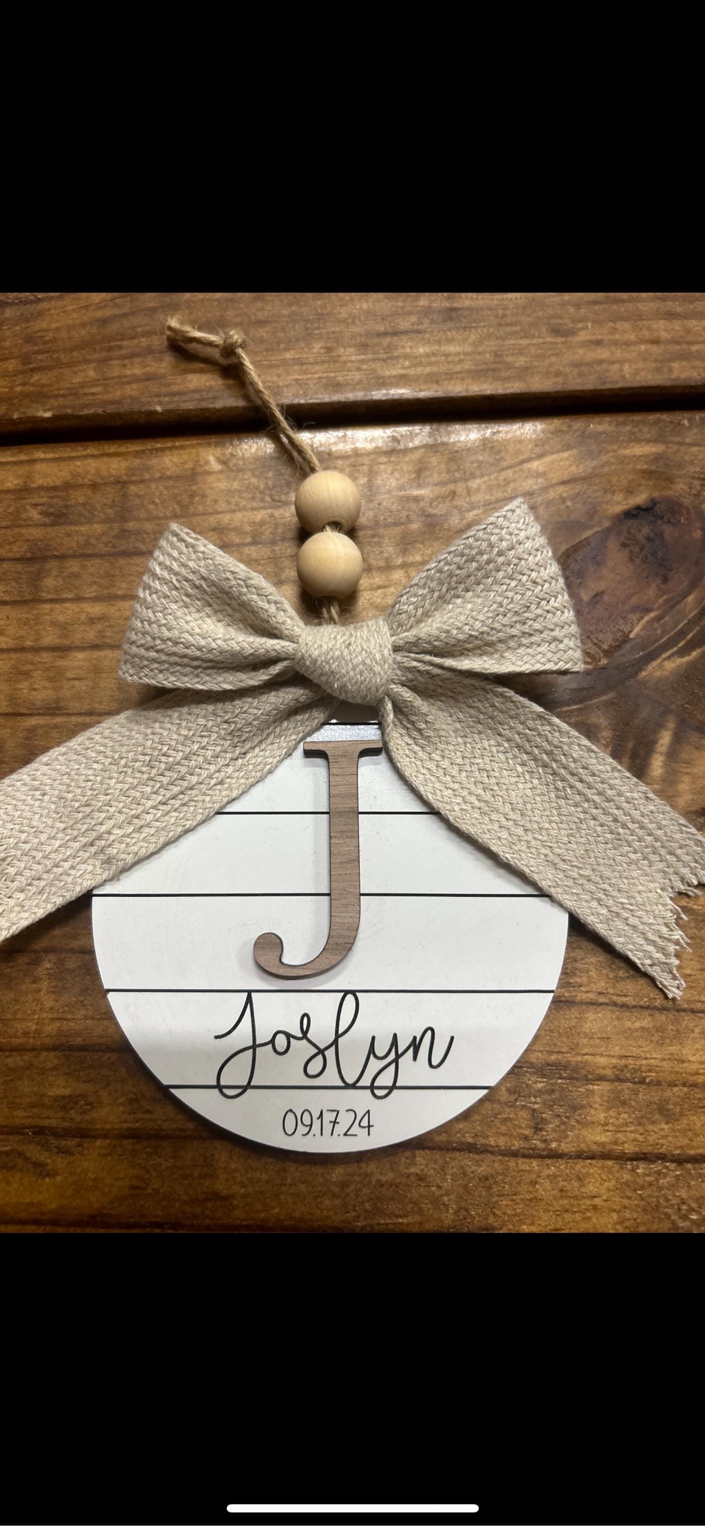 Personalized Family Name Christmas Ornament: Shiplap Farmhouse Decor